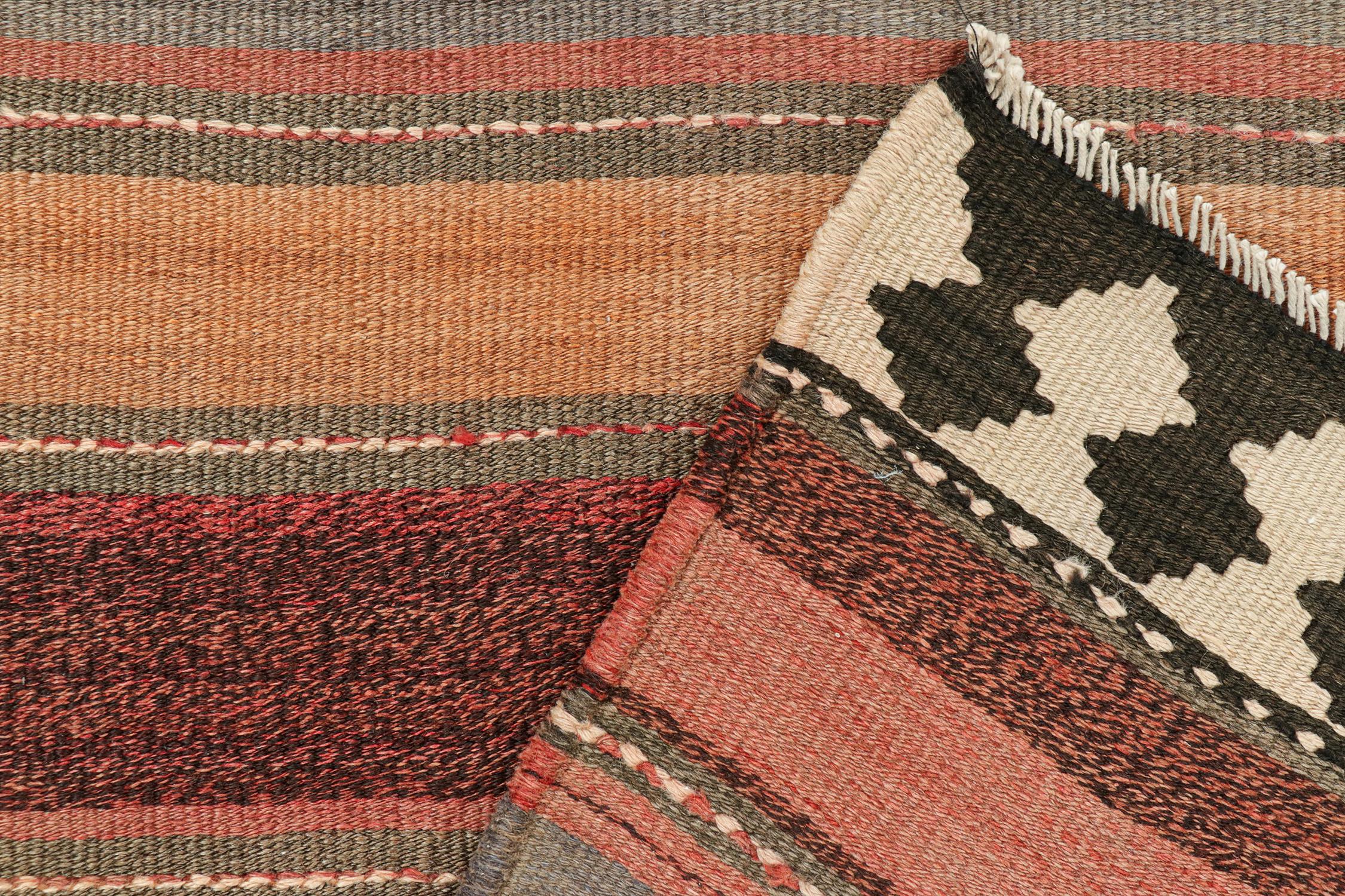 Wool Vintage Shahsavan Persian Kilim in Polychromatic Stripes by Rug & Kilim For Sale