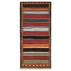 Kilim persiano vintage Shahsavan a strisce policrome