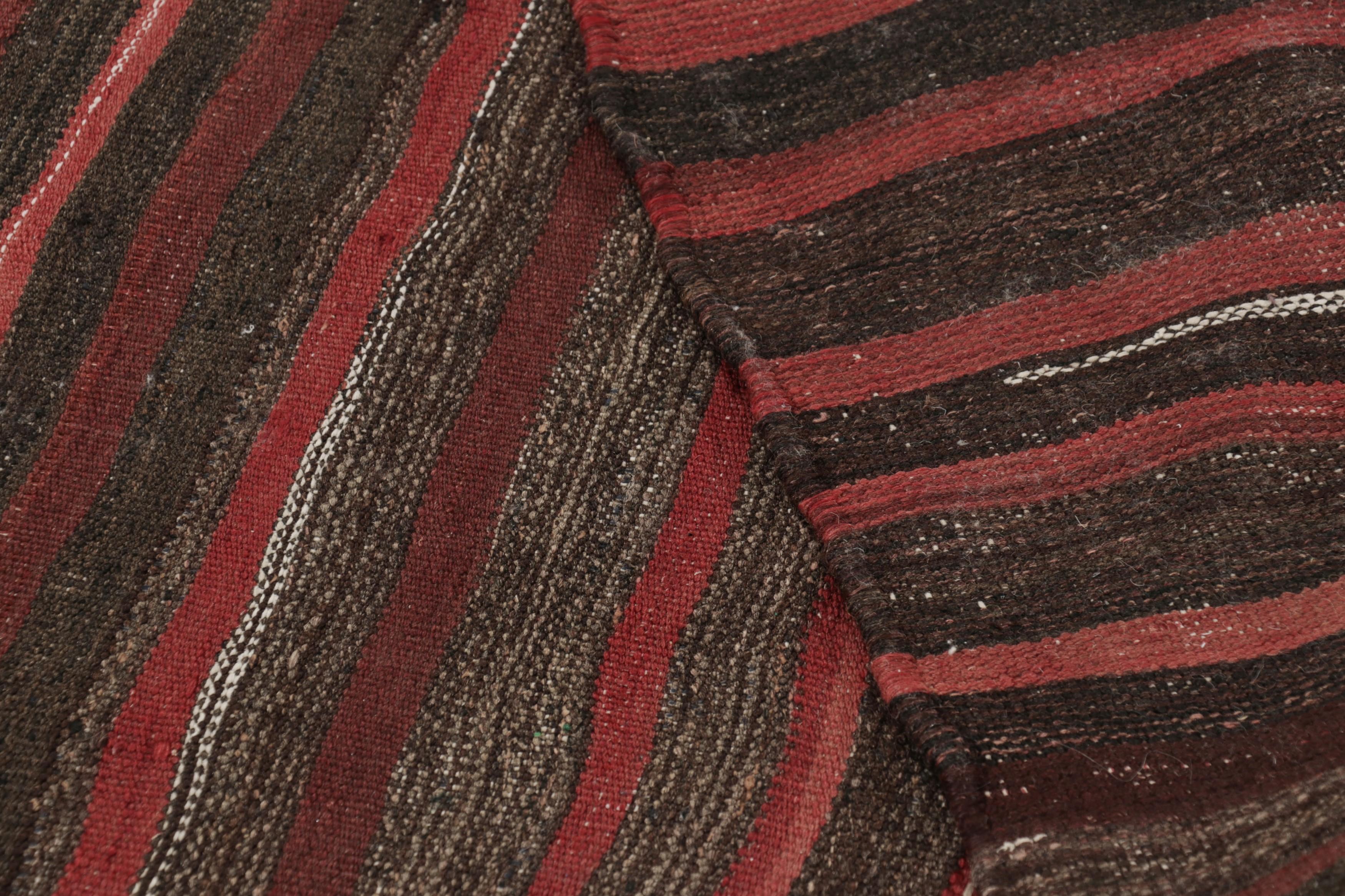 Vintage Shahsavan Persische Kilim in Rot und Braun Geometrische Streifen - Rug & Kilim (Wolle) im Angebot