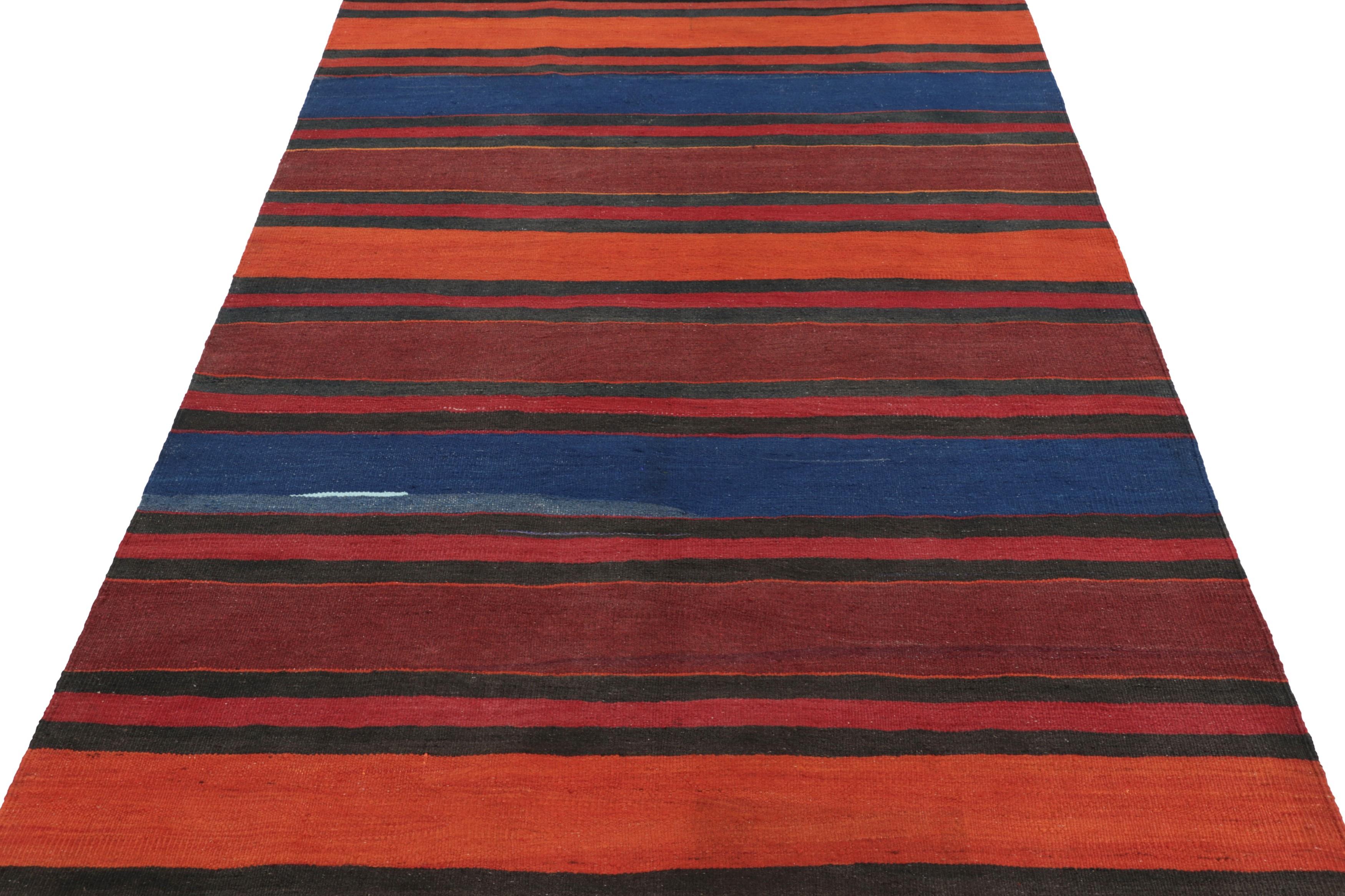 Made with handwoven wool circa 1950-1960, this 5x10 vintage Shahsavan Kilim is a particularly bright and sought-after work of an exciting new curation from Rug & Kilim’s collection of classic Kilims and Flat Weaves.

On the Design:

This beautiful
