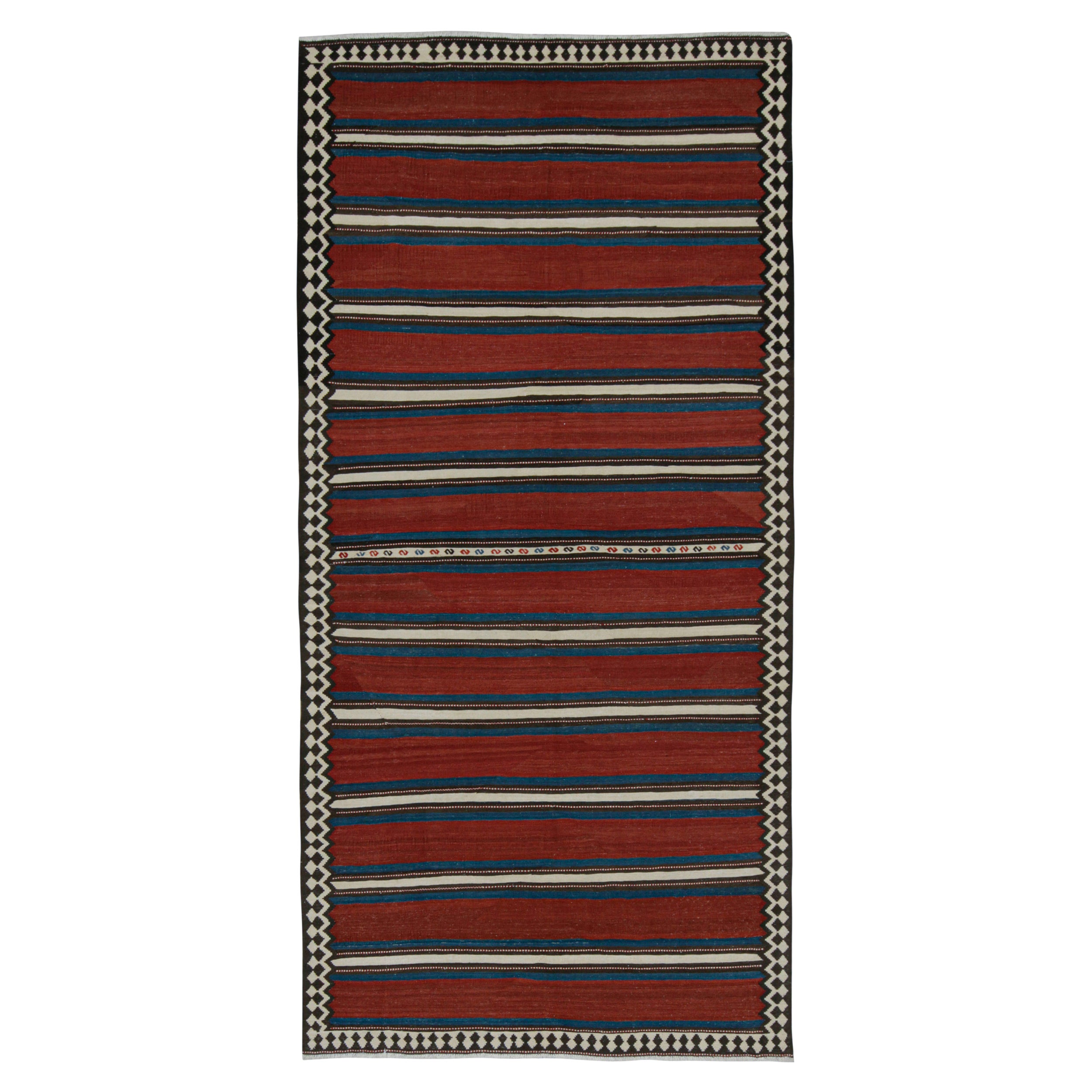 Shahsavan Persischer Kelim in Rot, Blau, Weiß und Schwarz von Teppich & Kilim