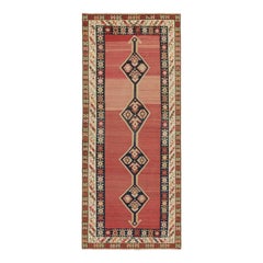 Tapis & Kilim persan Shahsavan vintage rouge avec médaillon bleu