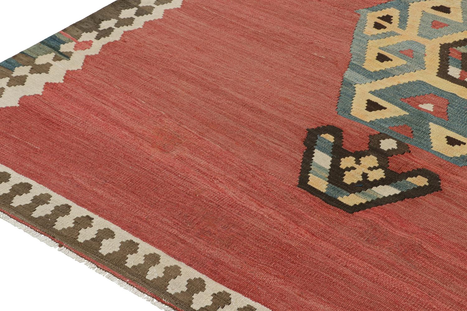 Mid-20th Century Vintage Shahsavan Persian Kilim in Red with Medallion Patterns For Sale