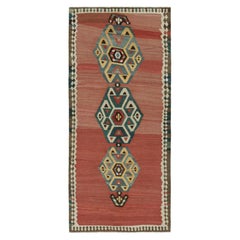 Kilim persiano vintage Shahsavan rosso con motivi a medaglione