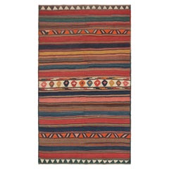 Shahsavan Persischer Kelim in Streifen und geometrischen Mustern, Vintage