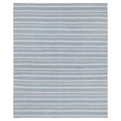 Shahsavan Persischer Kelim-Teppich in Blau mit Streifen von Teppich & Kilim