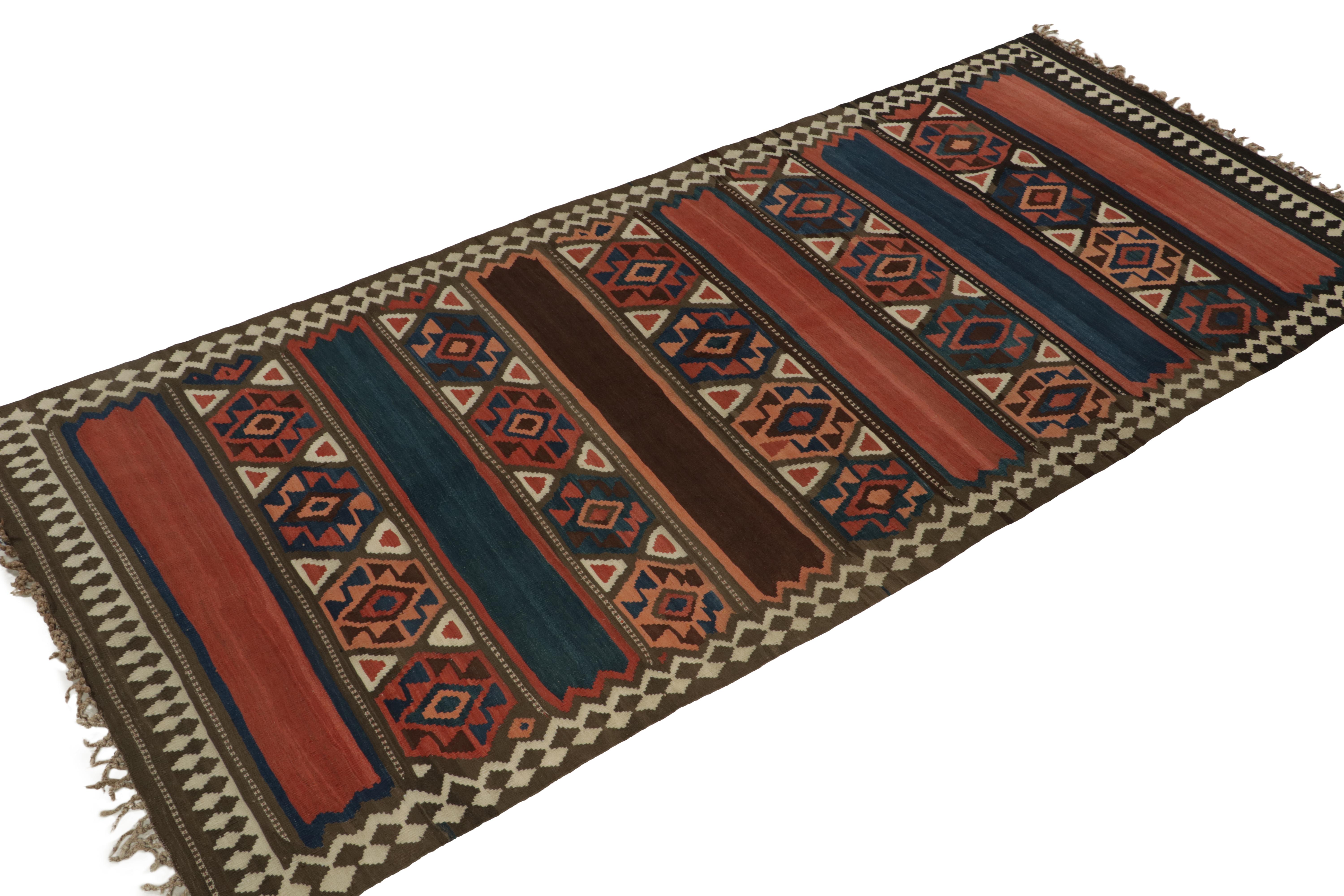 Tribal Vintage Shahsavan Persian Kilim rug in Polychromatic Patterns by Rug & Kilim For Sale