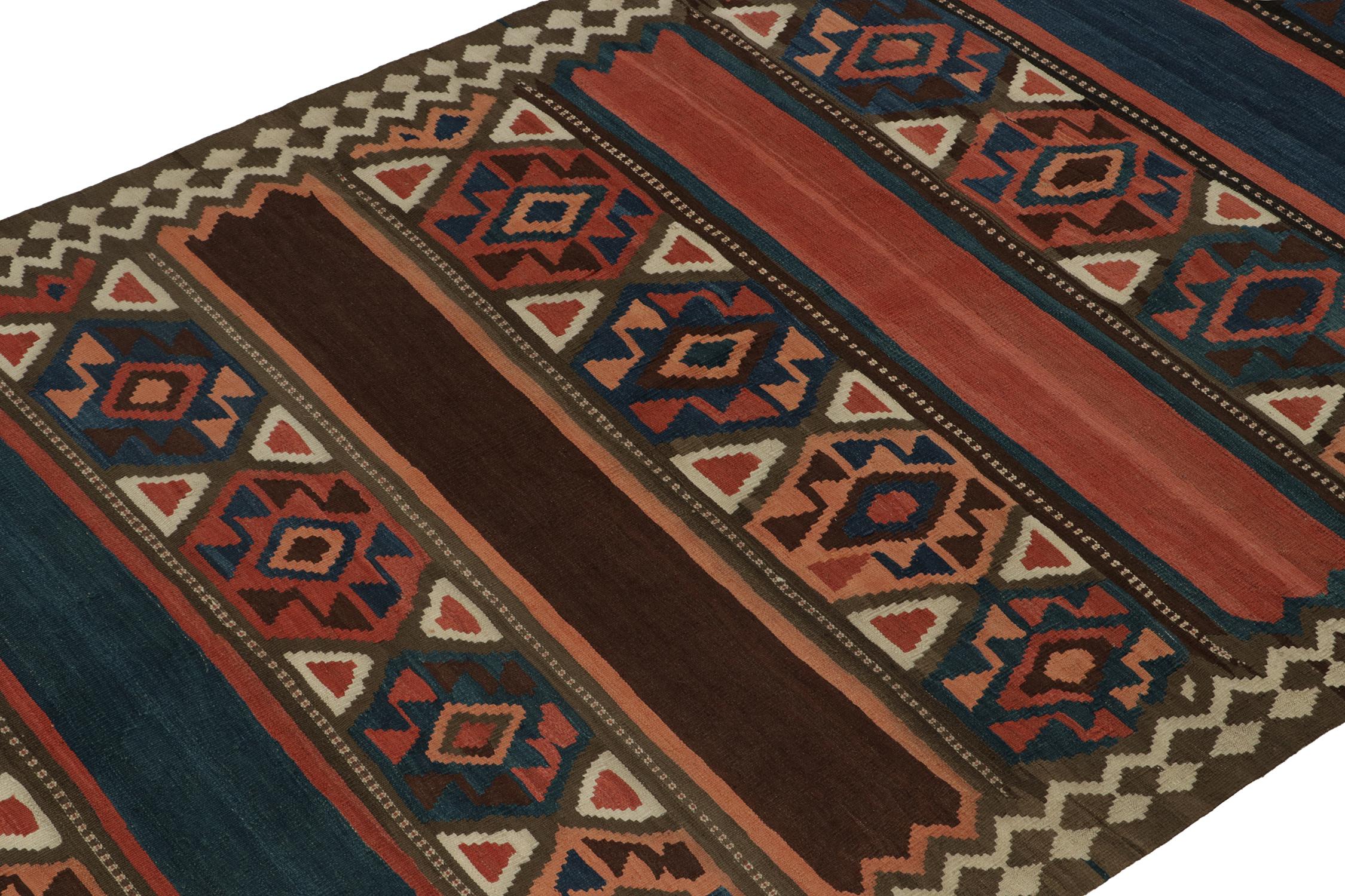 Hand-Knotted Vintage Shahsavan Persian Kilim rug in Polychromatic Patterns by Rug & Kilim For Sale