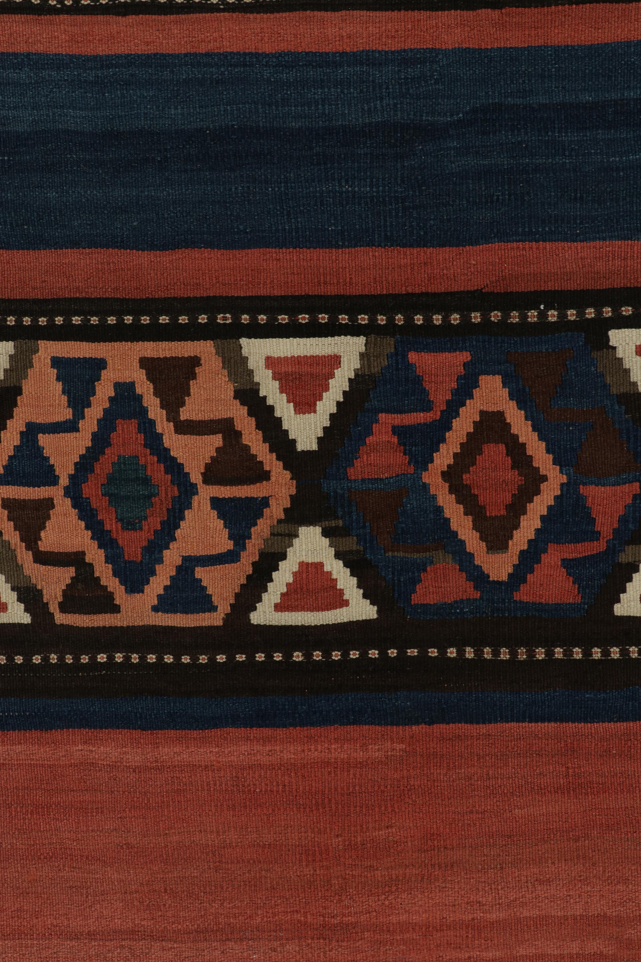 Mid-20th Century Vintage Shahsavan Persian Kilim rug in Polychromatic Patterns by Rug & Kilim For Sale