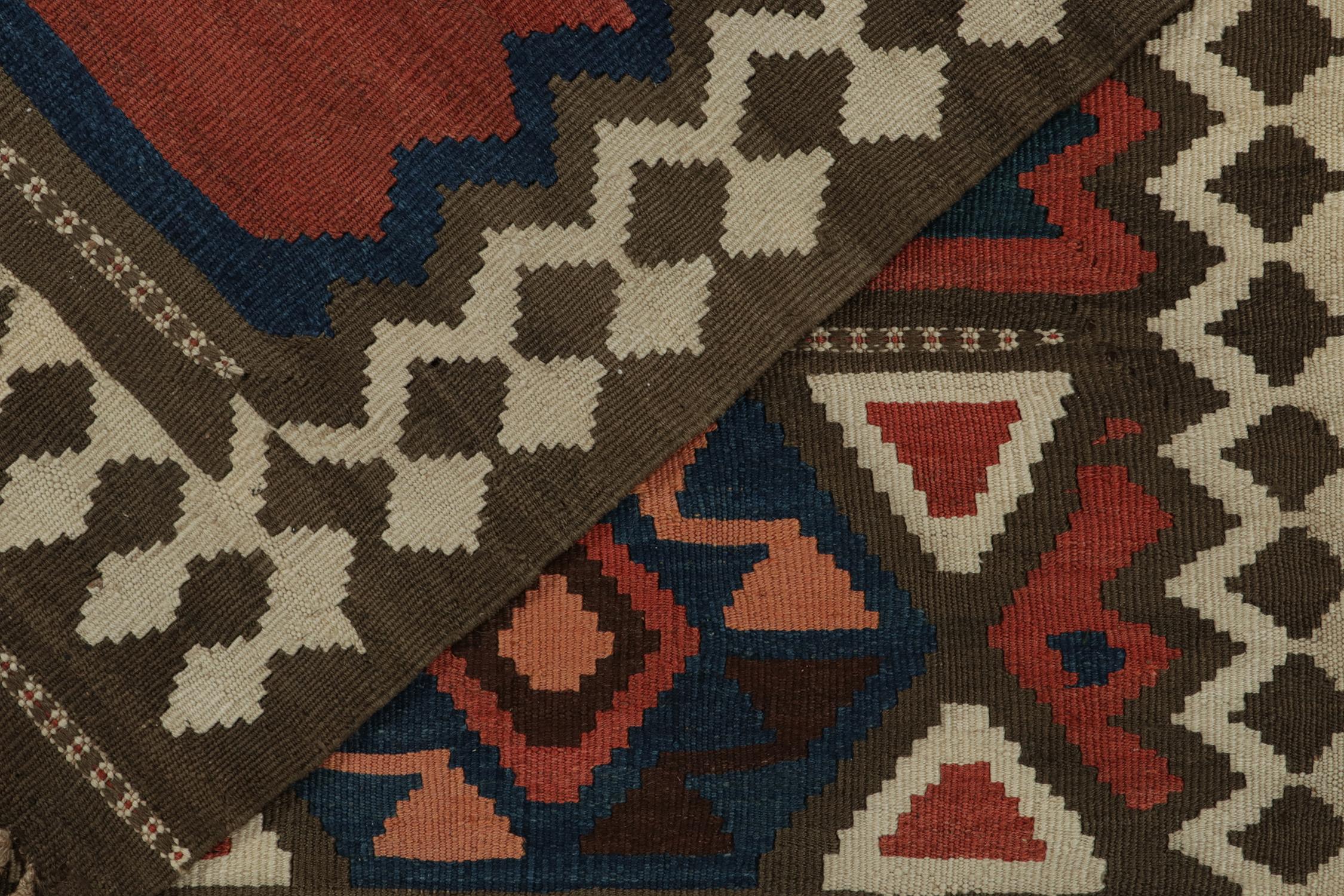 Wool Vintage Shahsavan Persian Kilim rug in Polychromatic Patterns by Rug & Kilim For Sale