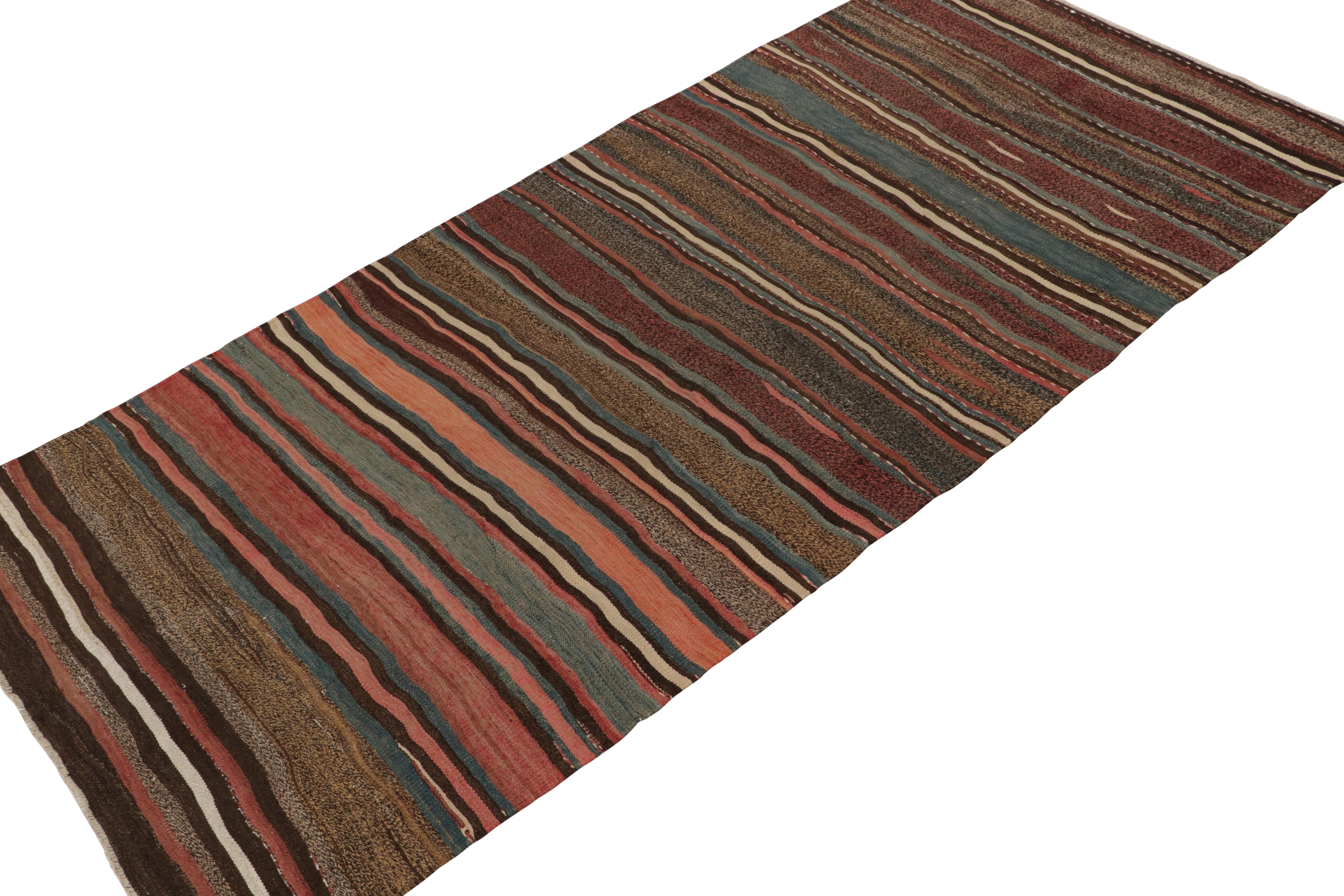 Tribal Vintage Shahsavan Persian Kilim Rug in Polychromatic Stripes by Rug & Kilim For Sale