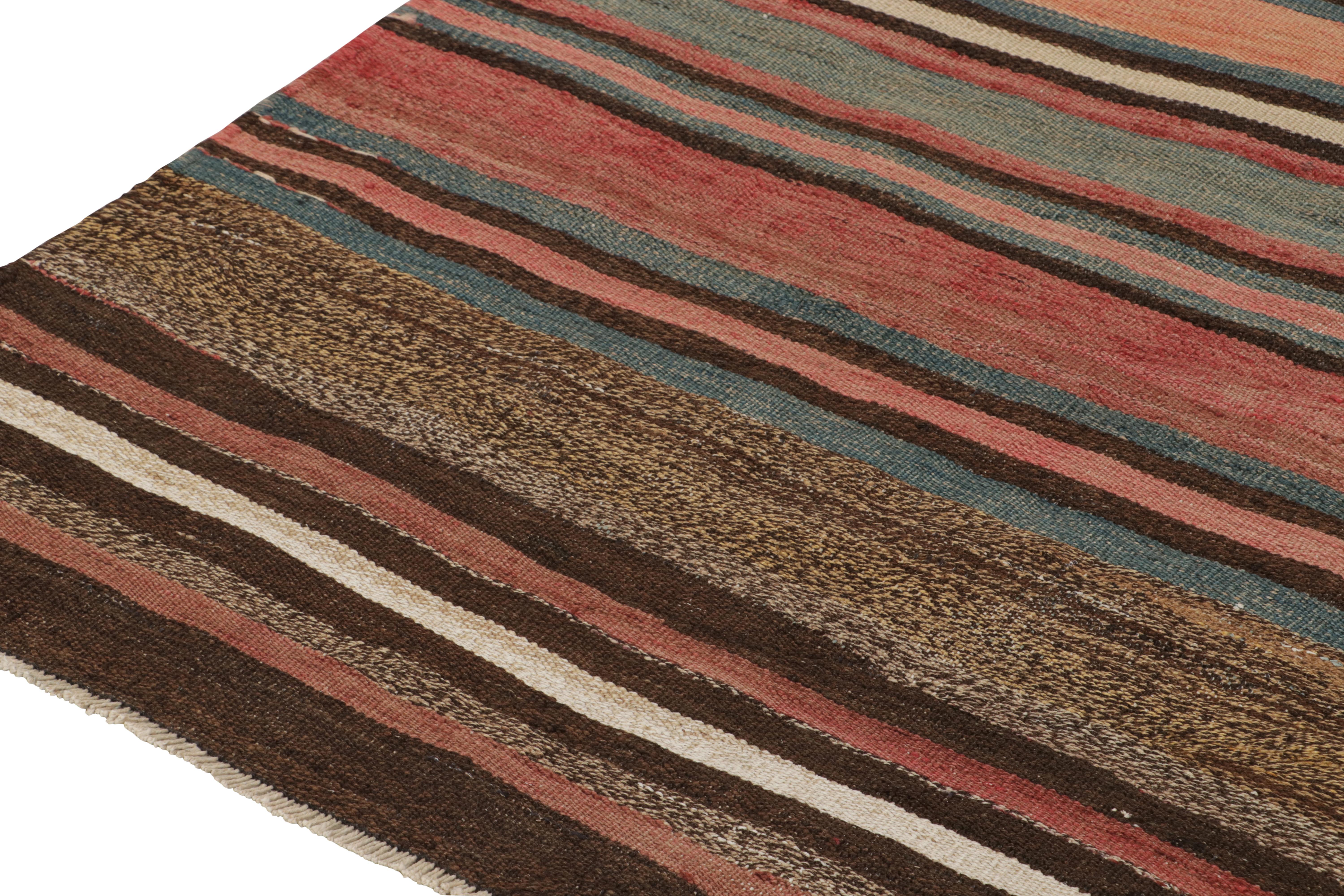 Tribale Tappeto vintage Shahsavan Persian Kilim a strisce policrome di Rug & Kilim in vendita