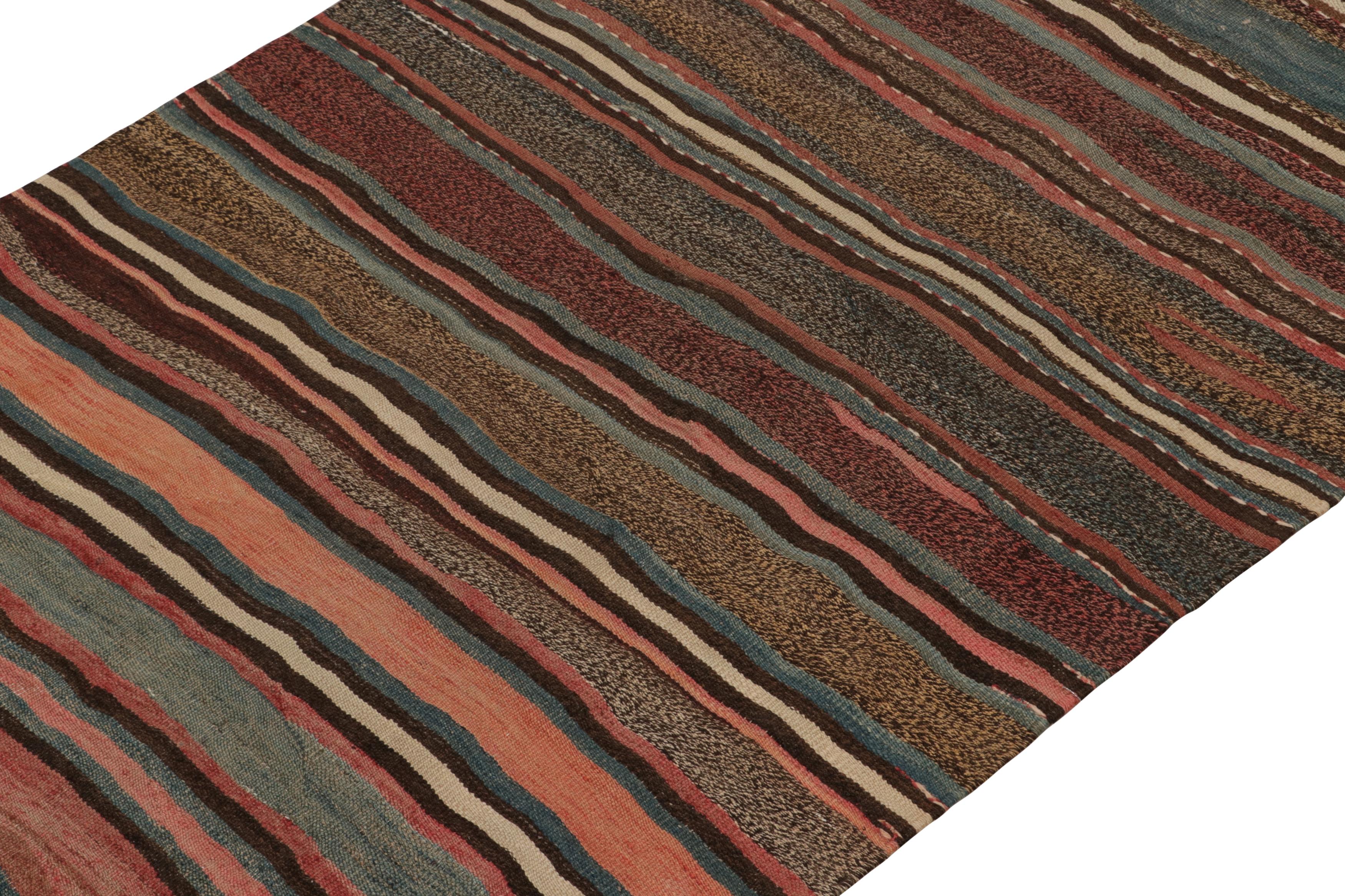 Vintage Shahsavan Persischer Kilim Teppich in Polychromatic Stripes von Rug & Kilim (Türkisch) im Angebot