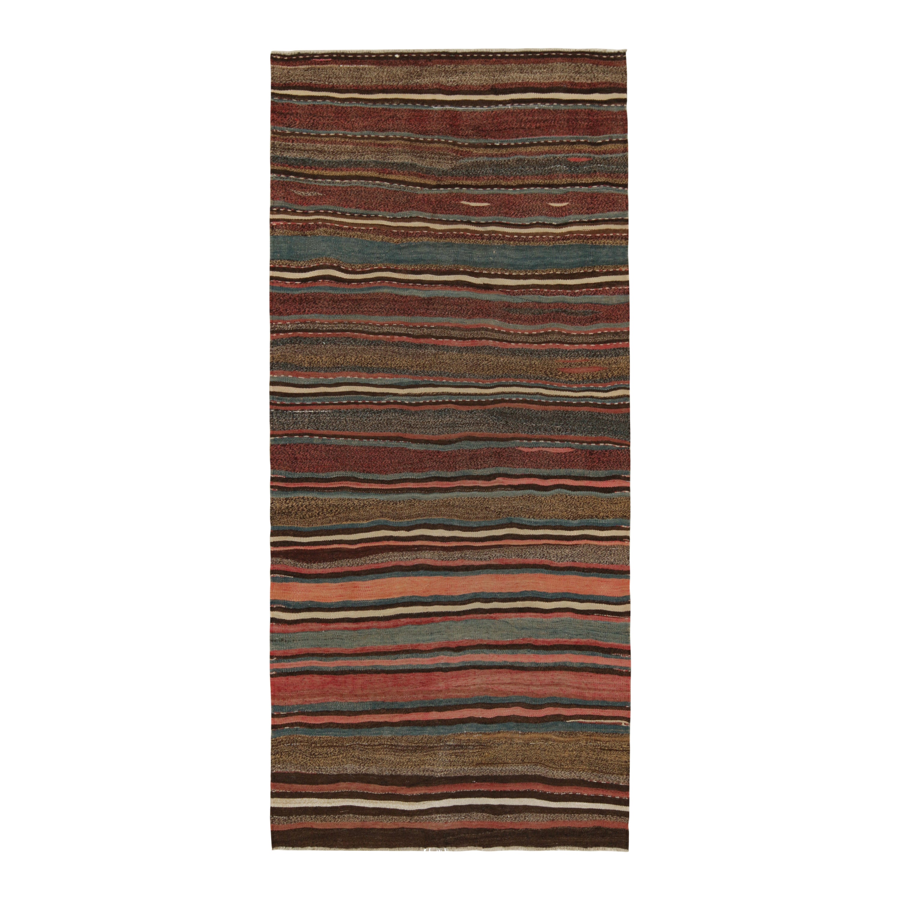 Shahsavan Persischer Kelim-Teppich in polychromen Streifen von Teppich & Kilim im Angebot