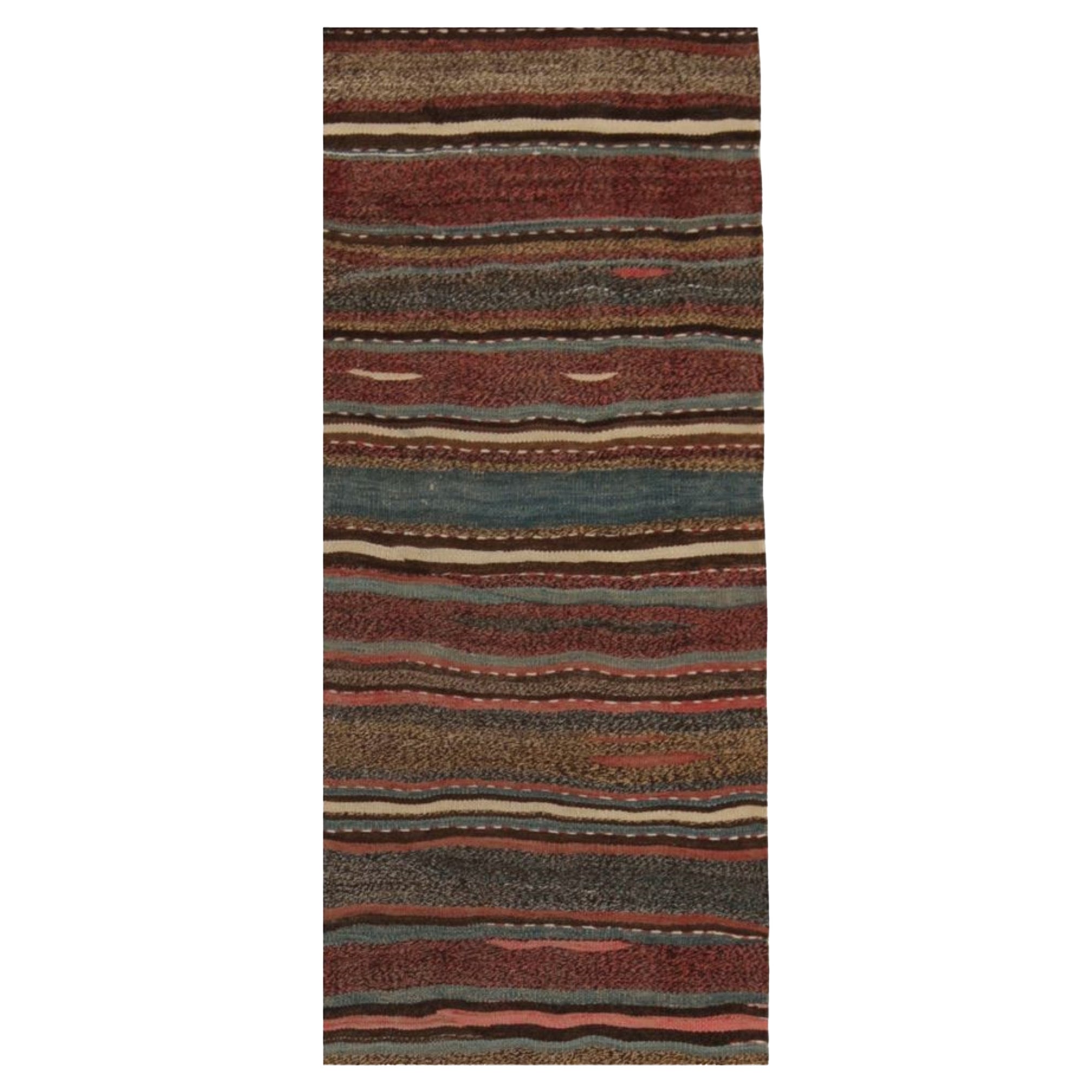Tappeto vintage Shahsavan Persian Kilim a strisce policrome di Rug 
Kilim