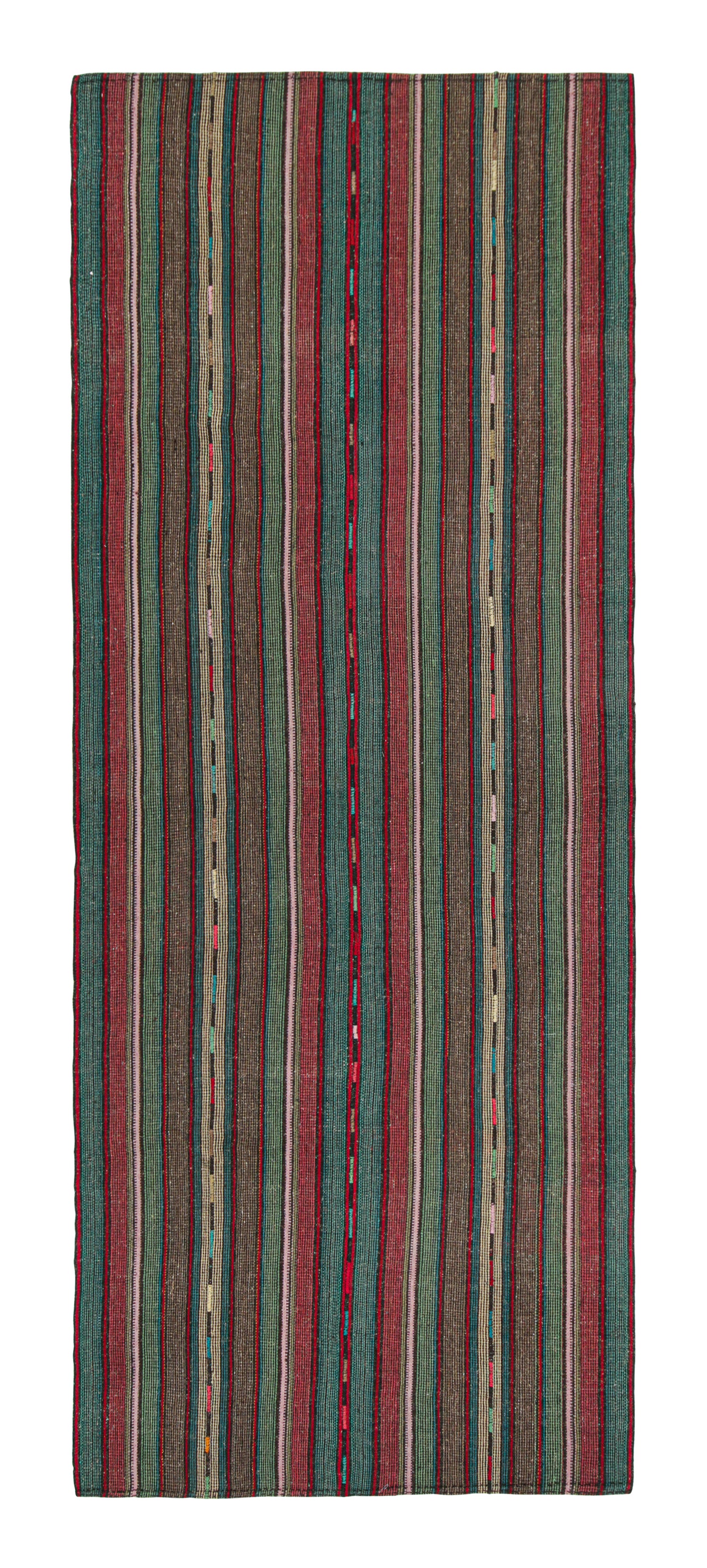 Shahsavan Persischer Kelim-Teppich in polychromen Streifen von Teppich & Kilim im Angebot
