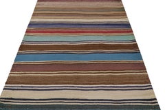 Vintage Shahsavan Persian Kilim Rug, Polychromatic Stripes - Rug & Kilim