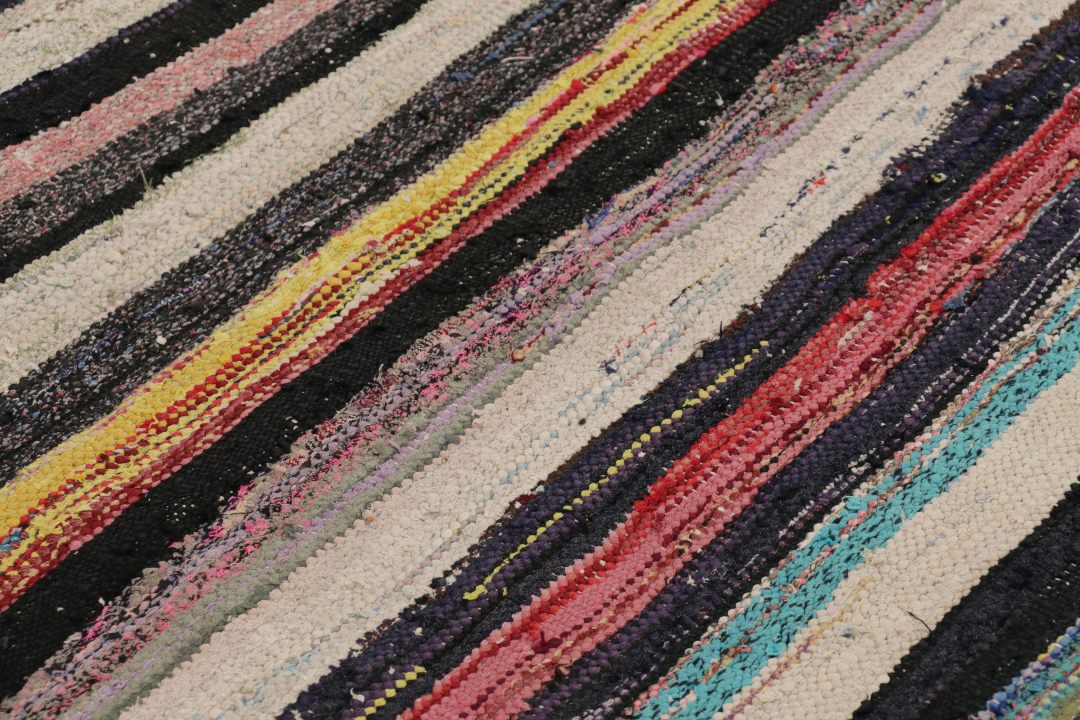 Persiano Tappeto persiano vintage Shahsavan Kilim, a strisce policrome - Rug & Kilim in vendita