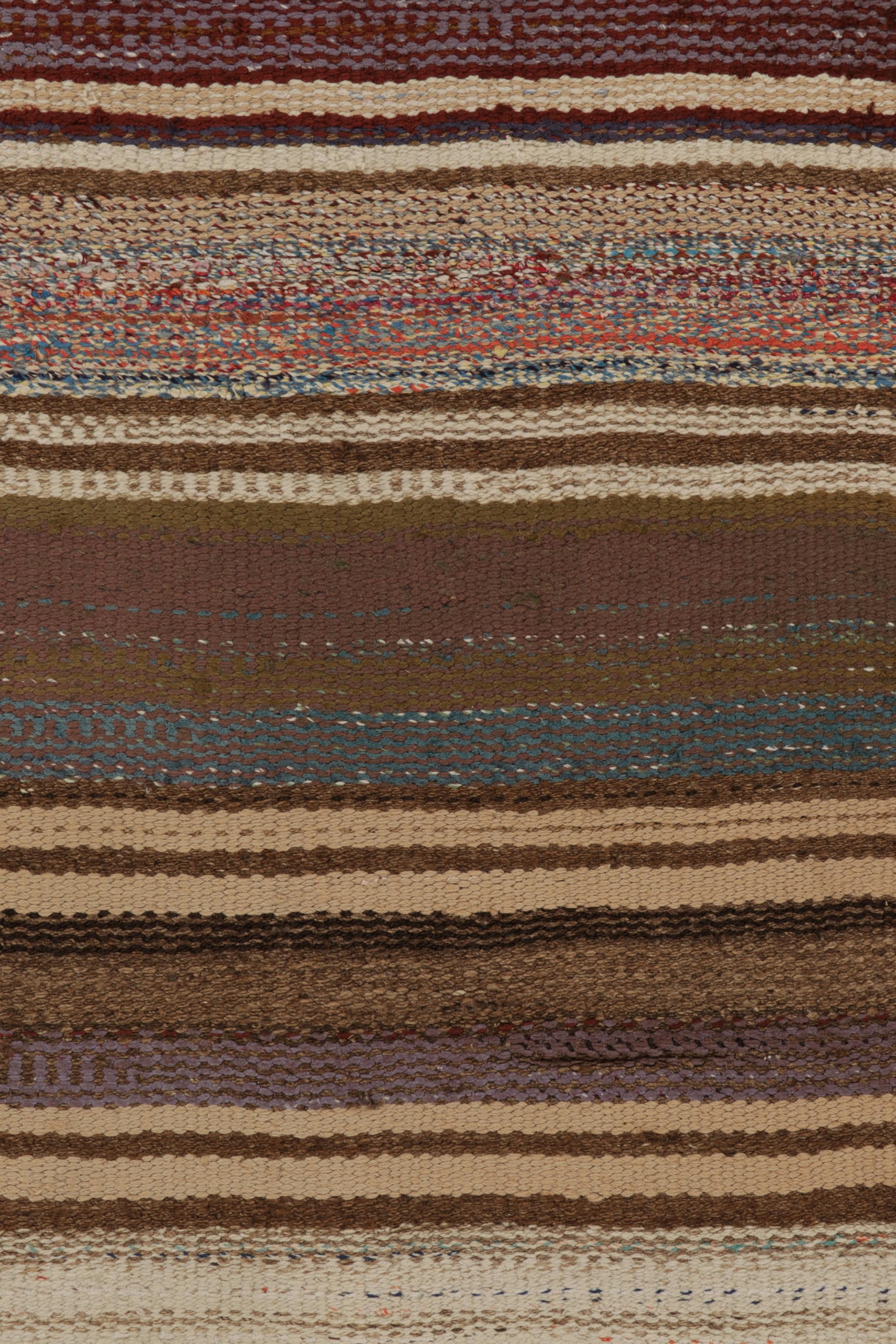 Hand-Woven Vintage Shahsavan Persian Kilim Rug, Polychromatic Stripes - Rug & Kilim For Sale