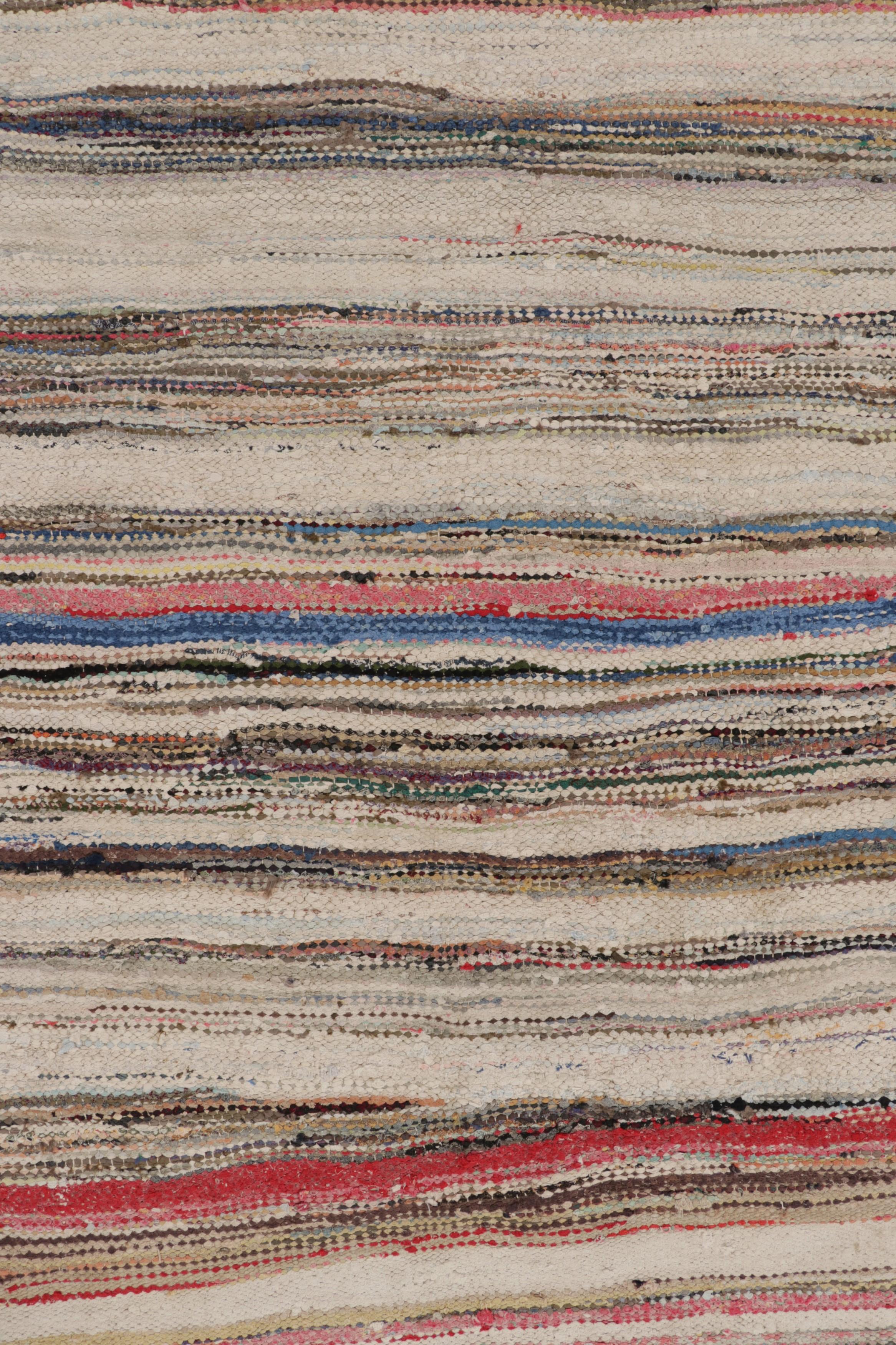 Alfombra Vintage Shahsavan Persa Kilim, Rayas Policromáticas - Rug & Kilim Tejido a mano en venta