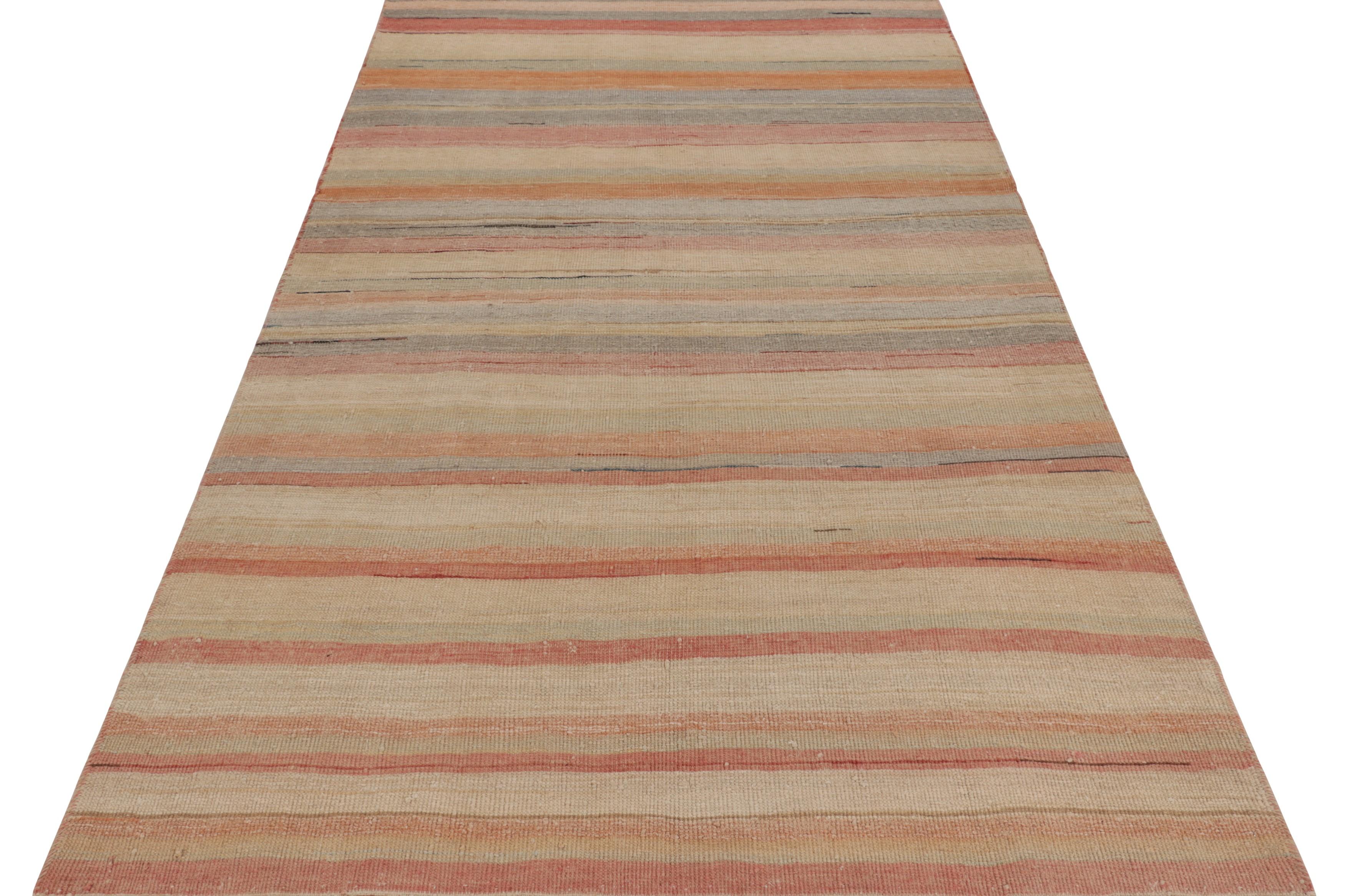 Alfombra Vintage Shahsavan Persa Kilim, Rayas Policromáticas - Rug & Kilim mediados del siglo XX en venta