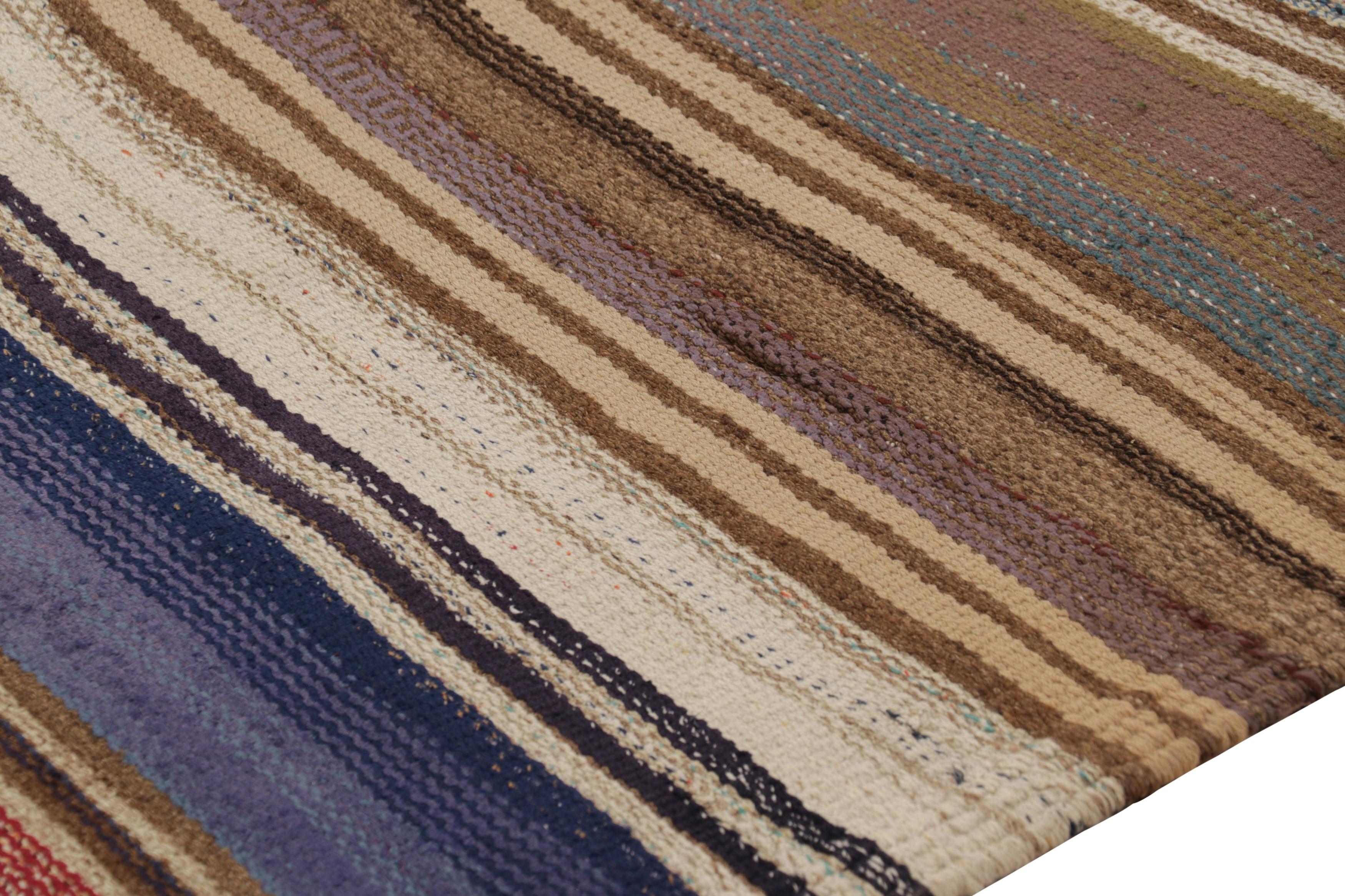 Wool Vintage Shahsavan Persian Kilim Rug, Polychromatic Stripes - Rug & Kilim For Sale