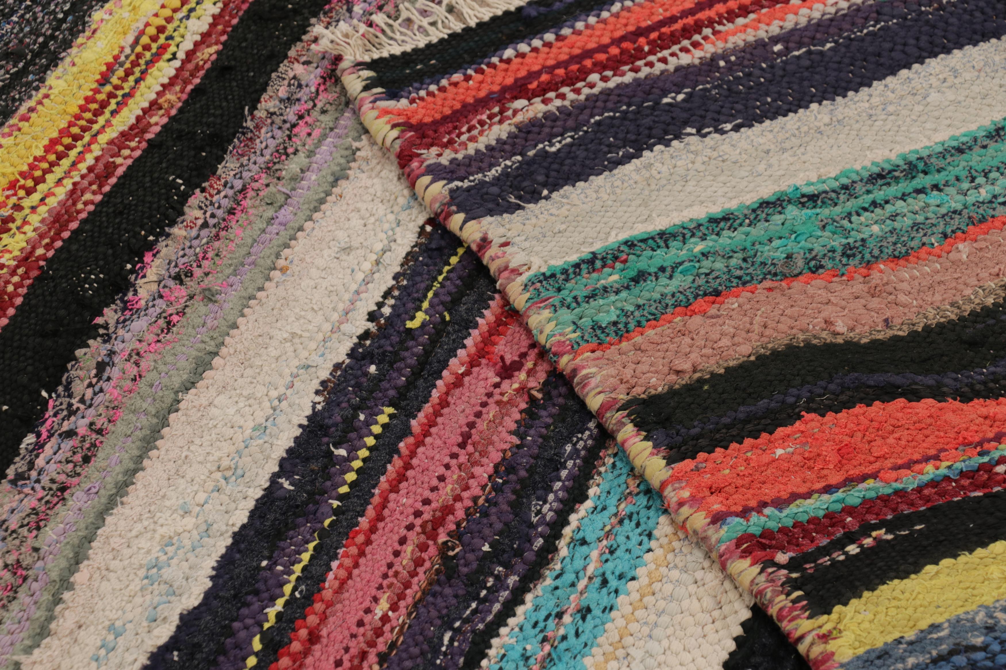 Lana Tappeto persiano vintage Shahsavan Kilim, a strisce policrome - Rug & Kilim in vendita