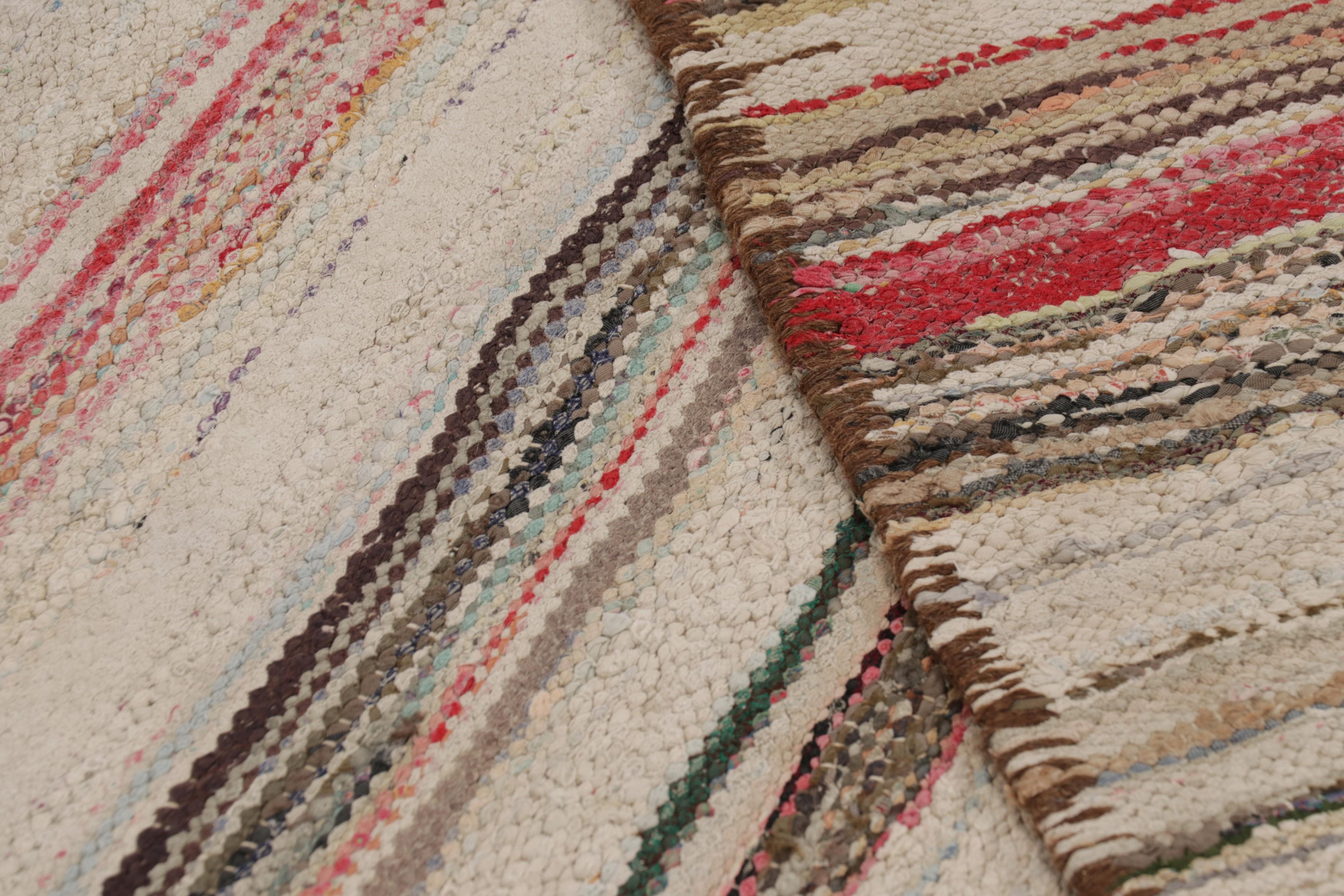 Alfombra Vintage Shahsavan Persa Kilim, Rayas Policromáticas - Rug & Kilim en venta 1