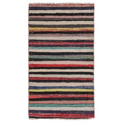 Alfombra Vintage Shahsavan Persa Kilim, Rayas Policromáticas - Rug & Kilim