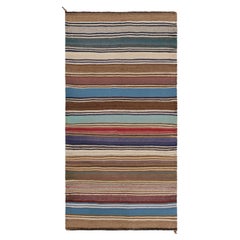 Vintage Shahsavan Persian Kilim Rug, Polychromatic Stripes - Rug & Kilim