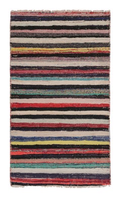 Tappeto persiano vintage Shahsavan Kilim, a strisce policrome - Rug & Kilim