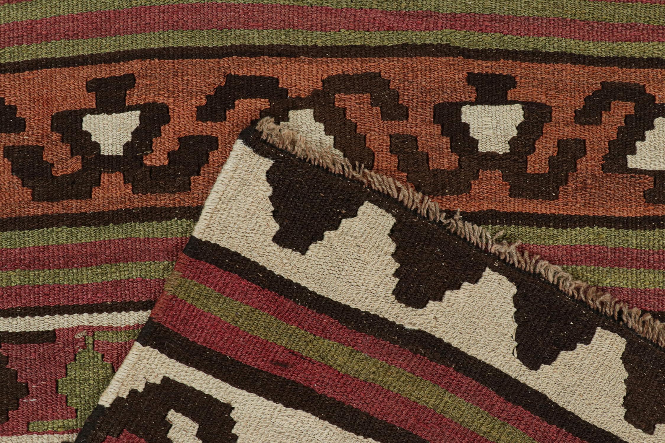 Wool Vintage Shahsavan Persian Kilim runner in Polychromatic Patterns by Rug & Kilim For Sale