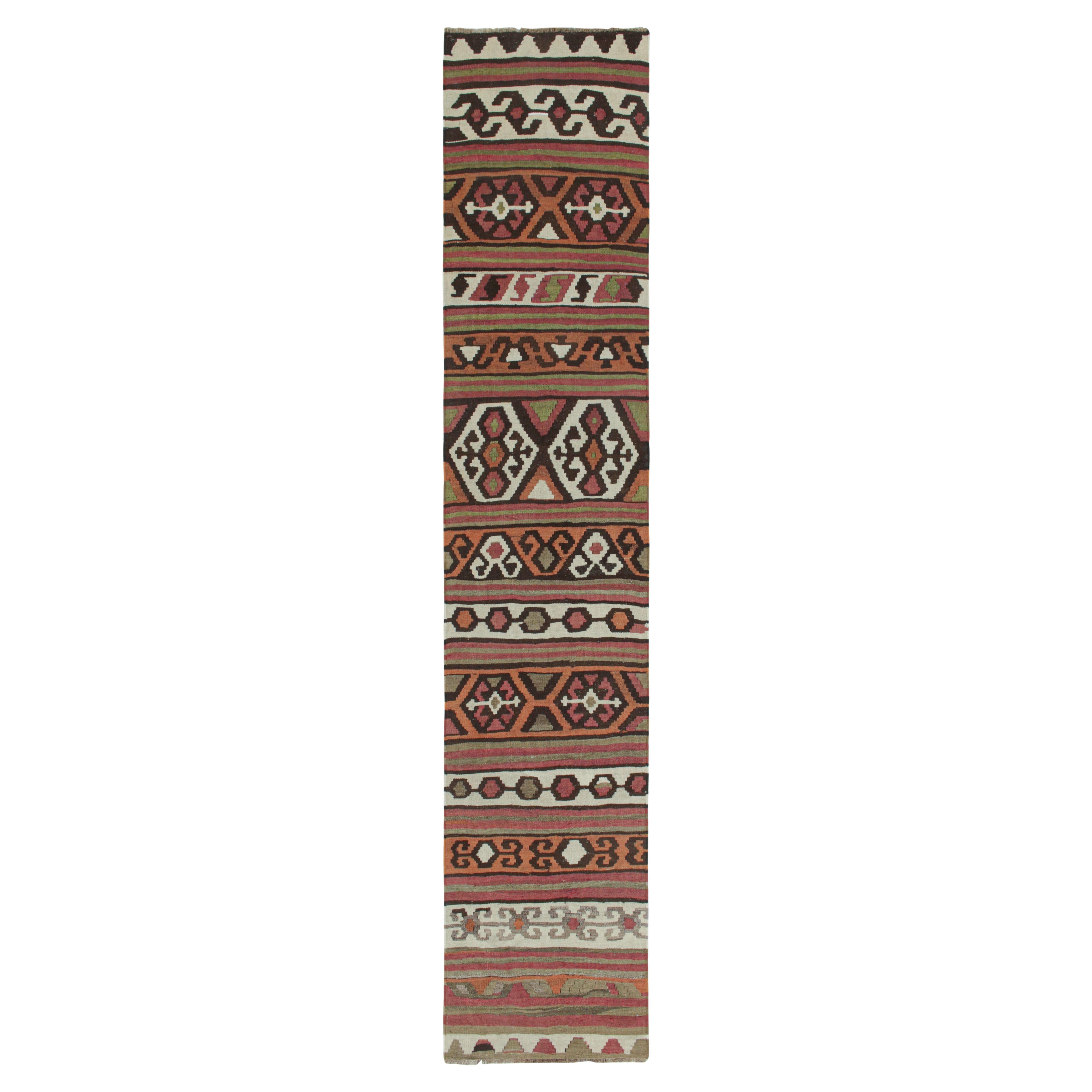 Vintage Shahsavan Persian Kilim runner in Polychromatic Patterns by Rug & Kilim For Sale