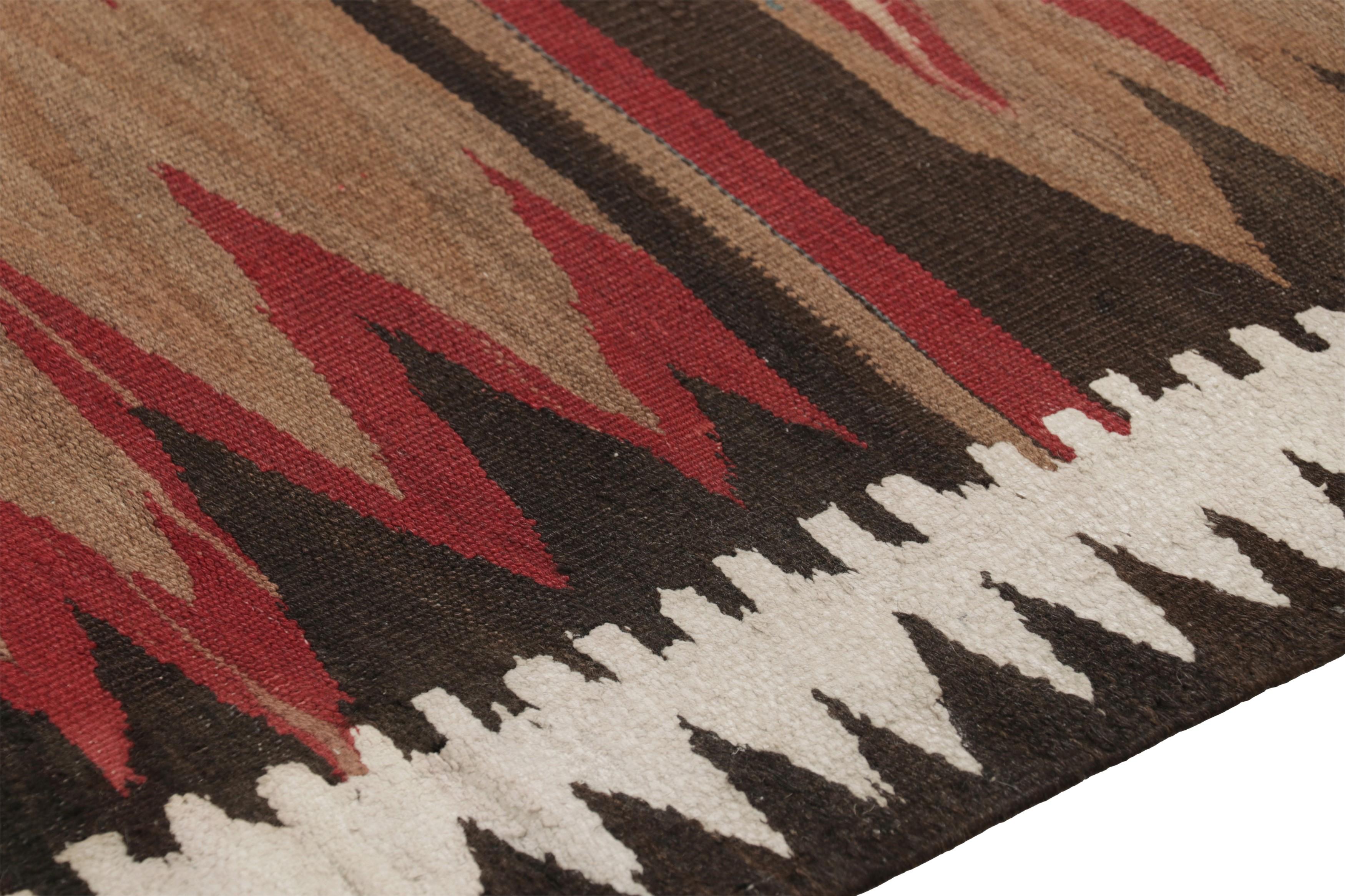 Vintage Shahsavan Persische Kilim Läufer, Braun und Rot Chevrons - Rug & Kilim (Handgewebt) im Angebot
