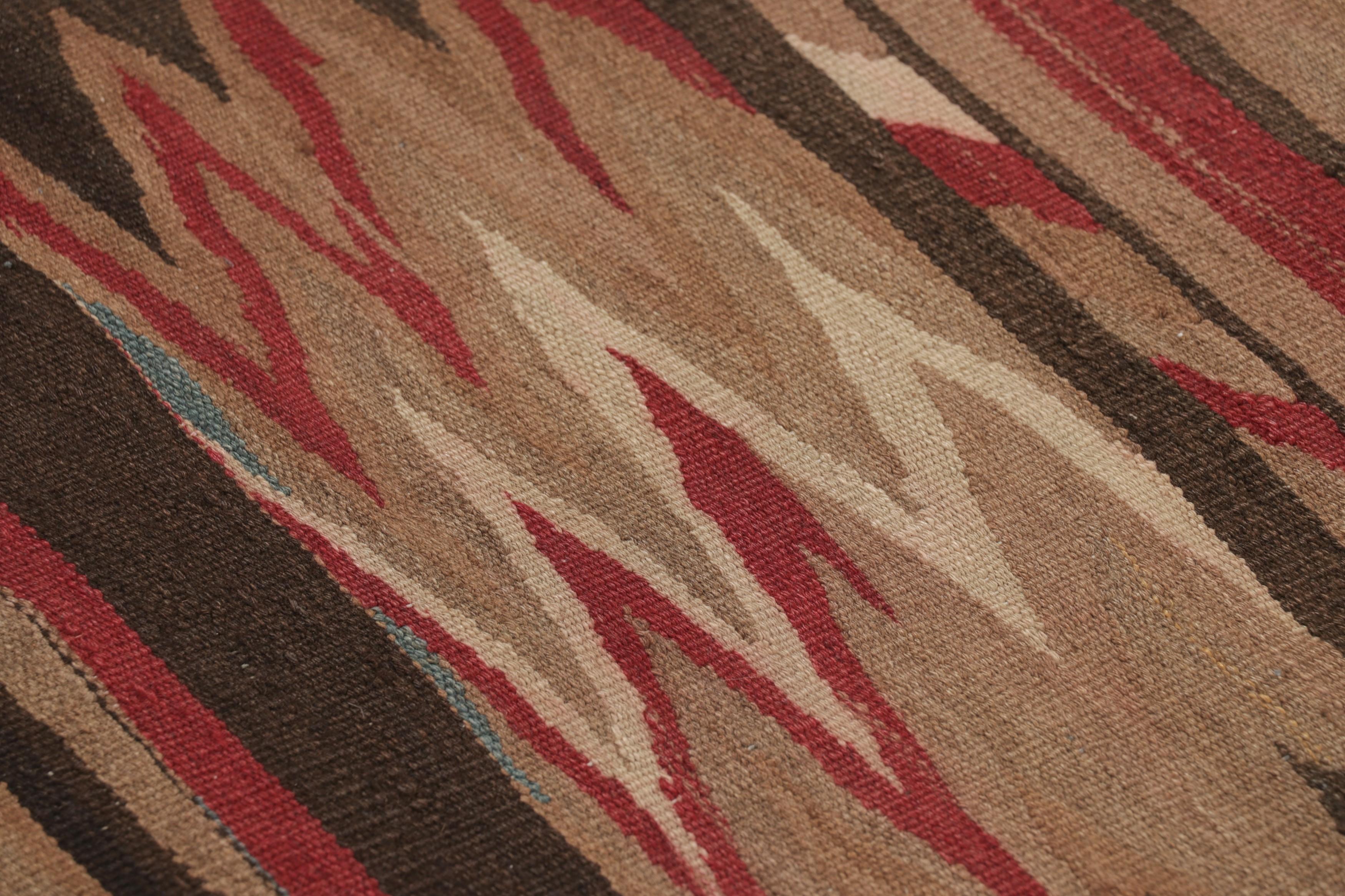 Vintage Shahsavan Persische Kilim Läufer, Braun und Rot Chevrons - Rug & Kilim (Wolle) im Angebot