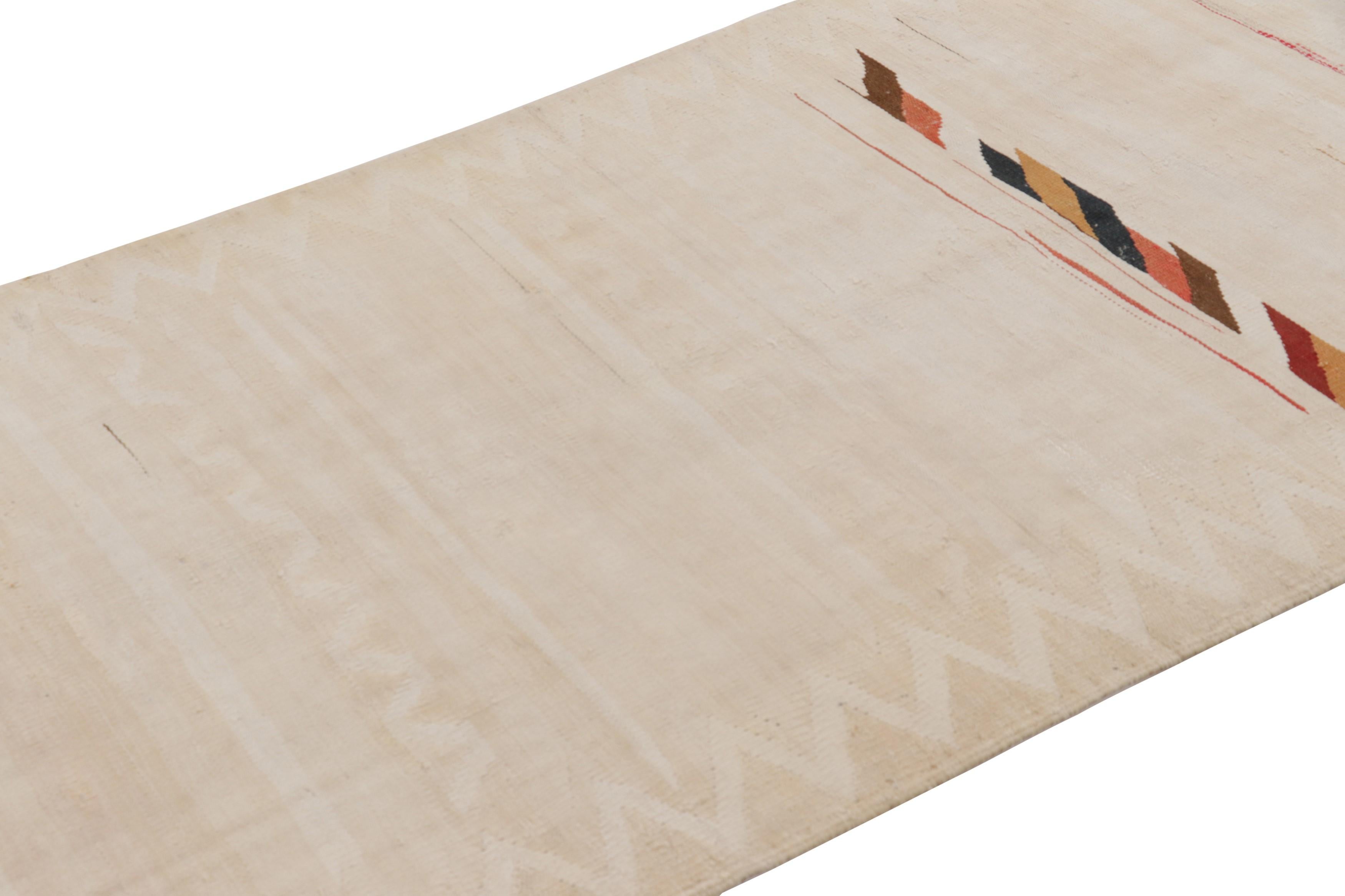 Made with handwoven wool in Persia 1950-1960, this 4x9 vintage Shahsavan Runner Kilim is a particularly bright and sought-after work of an exciting new curation from Rug & Kilim’s collection of classic Kilims and Flat Weaves.

On the Design:

This