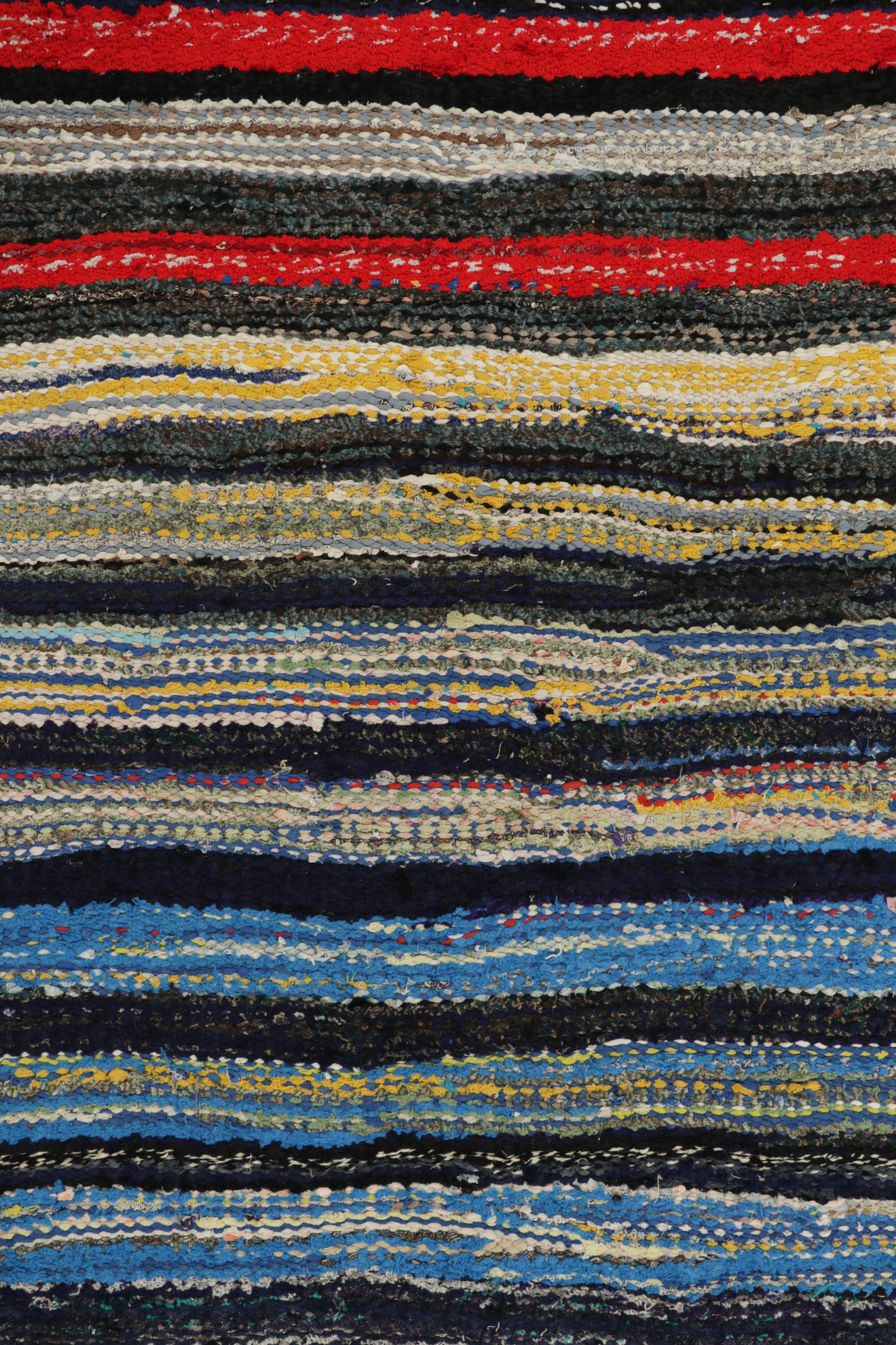 Vintage Shahsavan Persischer Kilim Läufer Teppich, Polychromatische Streifen - Rug & Kilim (Handgewebt) im Angebot