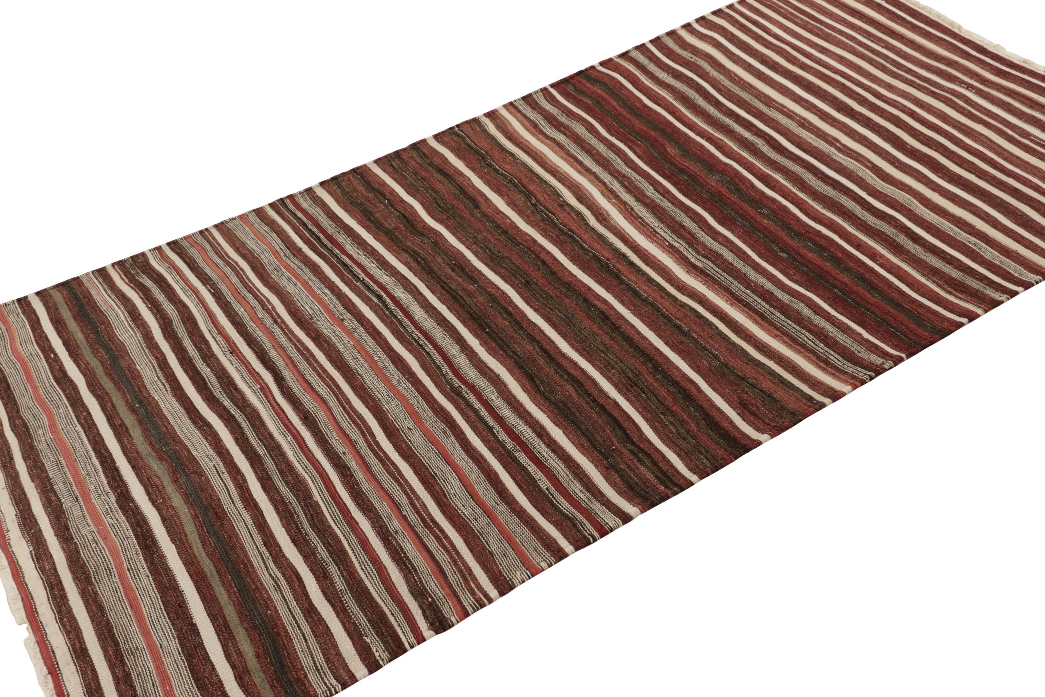 Alfombra Shahsavan Persa Kilim Vintage, Rayas Policromáticas - Rug & Kilim mediados del siglo XX en venta