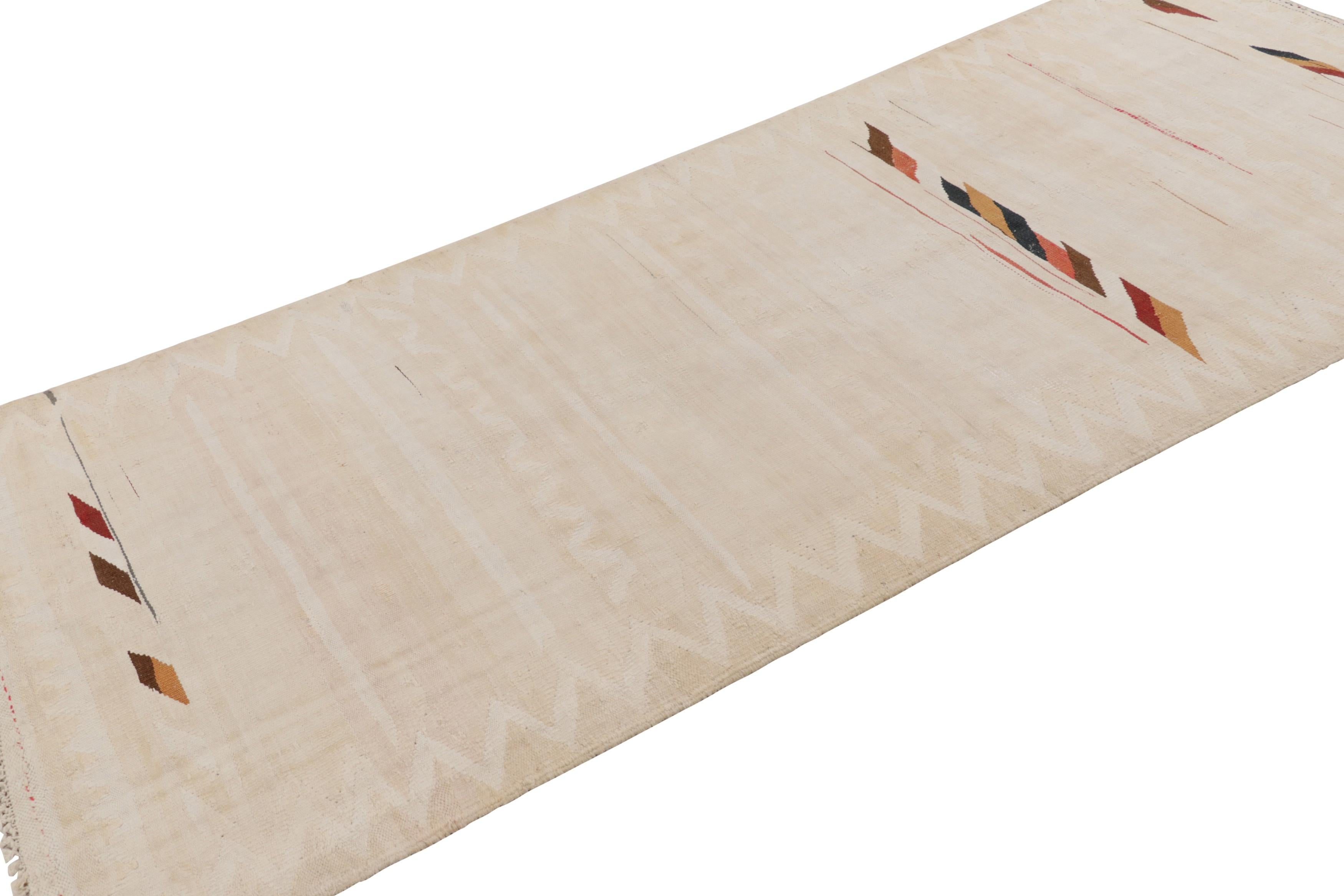 Mid-20th Century Vintage Shahsavan Persian Kilim Runner Rug, Polychromatic Stripes - Rug & Kilim For Sale