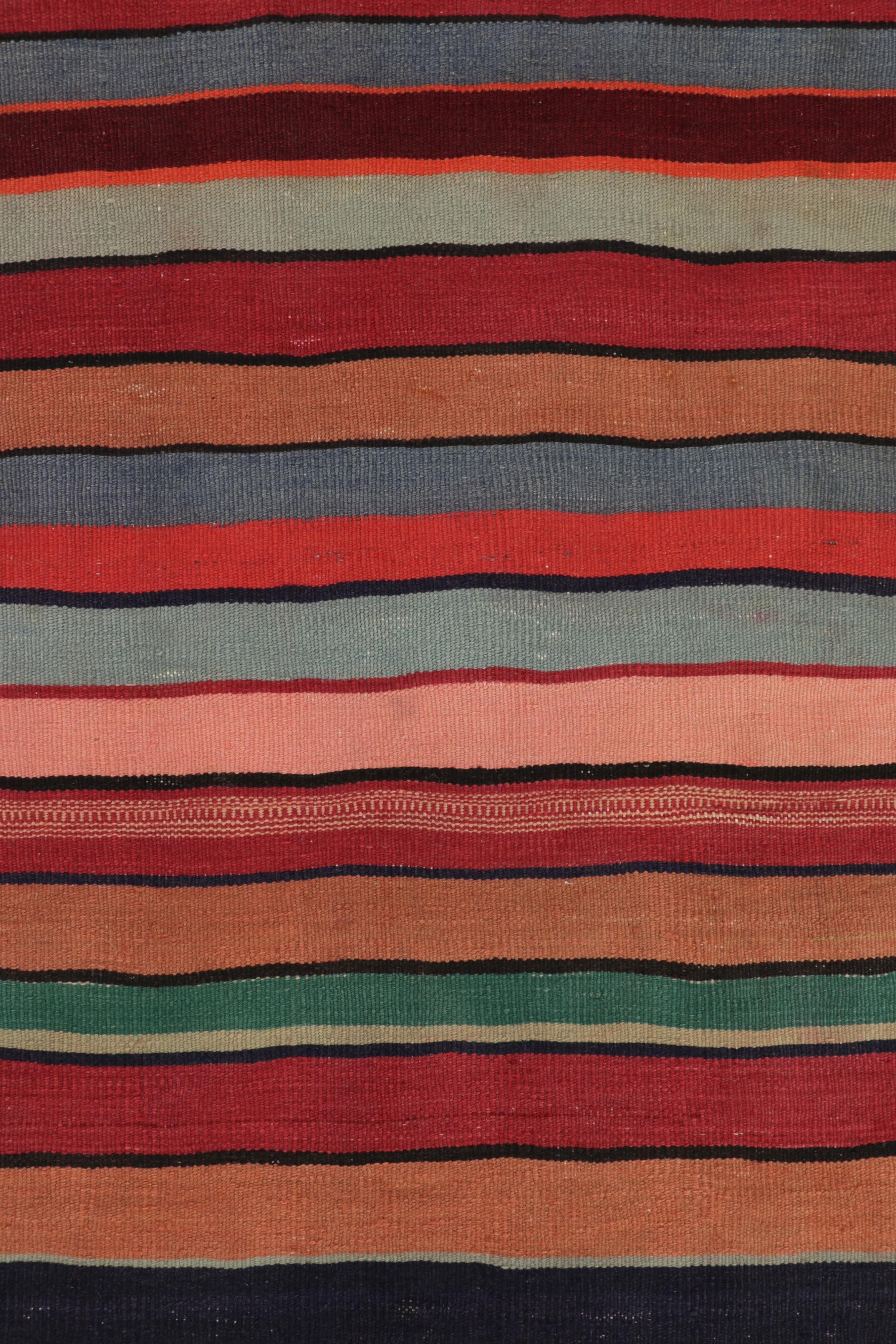 Alfombra Shahsavan Persa Kilim Vintage, Rayas Policromáticas - Rug & Kilim Lana en venta
