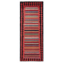 Tappeto vintage Shahsavan Persian Kilim Runner, strisce policrome - Rug & Kilim