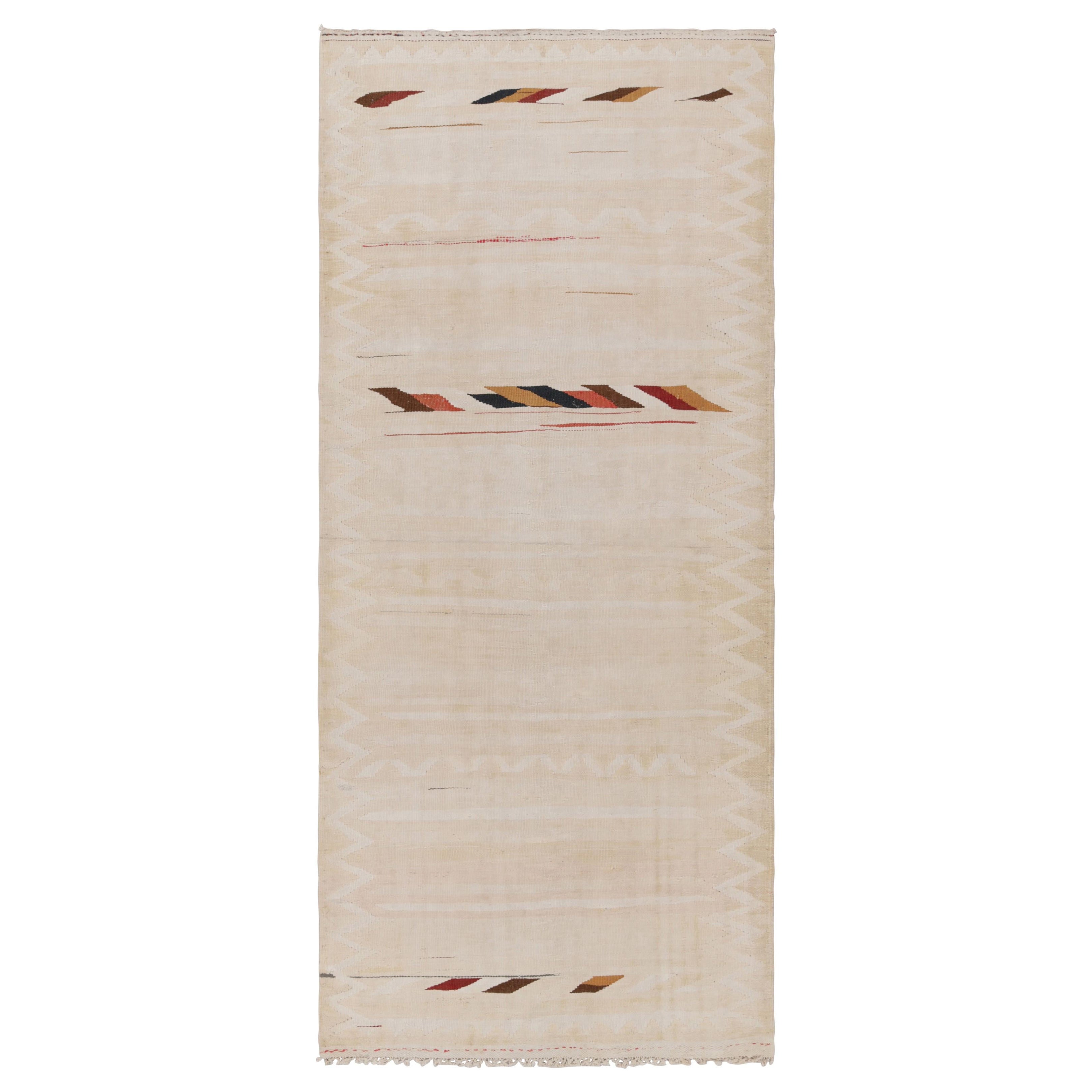 Vintage Shahsavan Persian Kilim Runner Rug, Polychromatic Stripes - Rug & Kilim For Sale