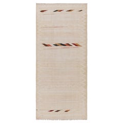 Vintage Shahsavan Persian Kilim Runner Rug, Polychromatic Stripes - Rug & Kilim