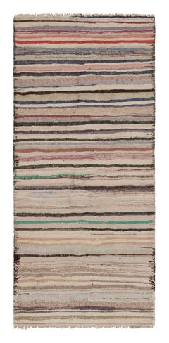 Tappeto vintage Shahsavan Persian Kilim Runner, strisce policrome - Rug & Kilim