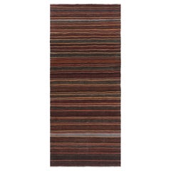 Vintage Shahsavan Persischer Kilim Läufer, Rot und Braun gestreift - Rug & Kilim