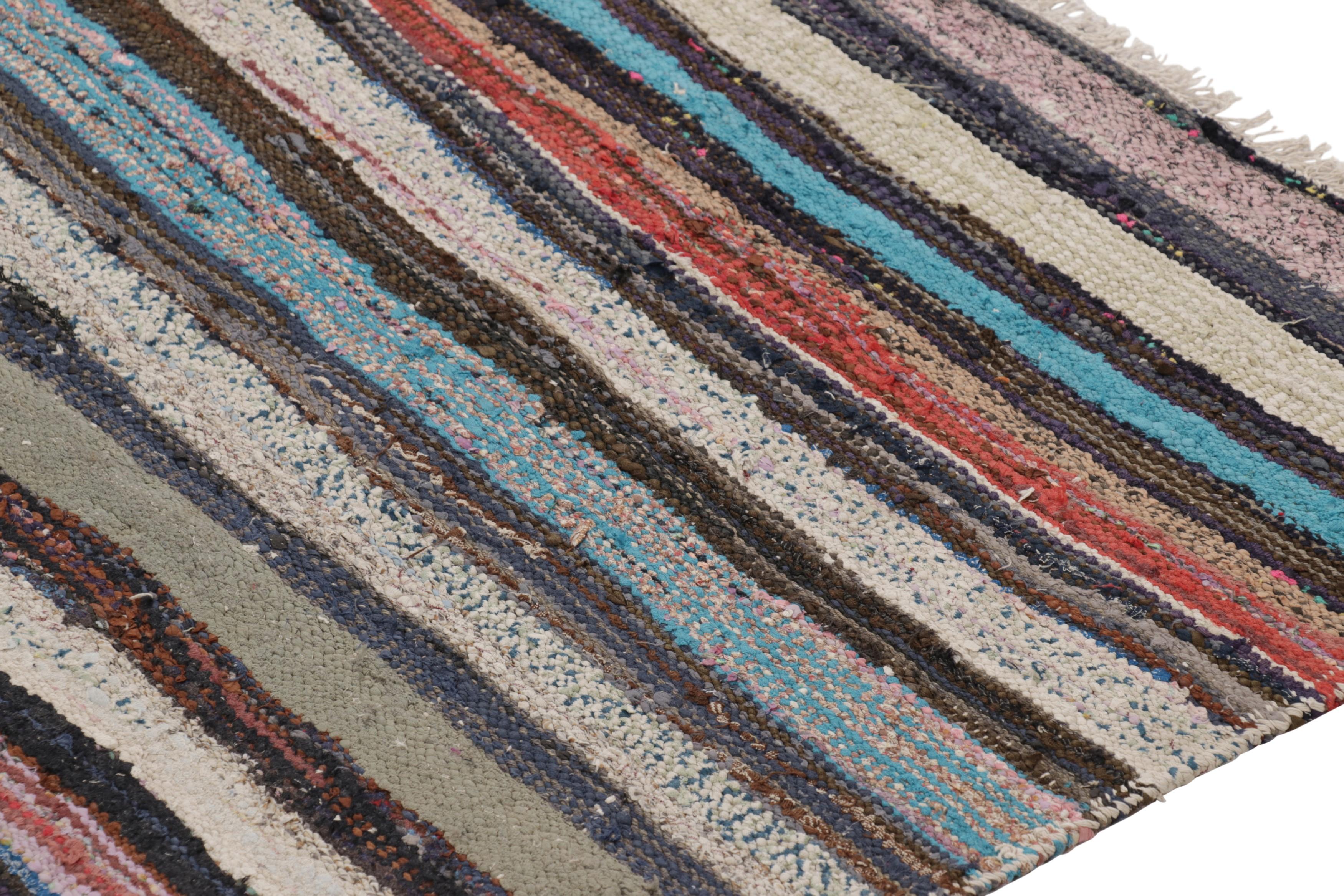 Vintage Shahsavan Persische Kilim Läufer mit polychromen Streifen - Rug & Kilim (Wolle) im Angebot