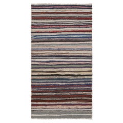 Vintage Shahsavan Persian Kilim Runner with Polychromatic Stripes - Rug & Kilim