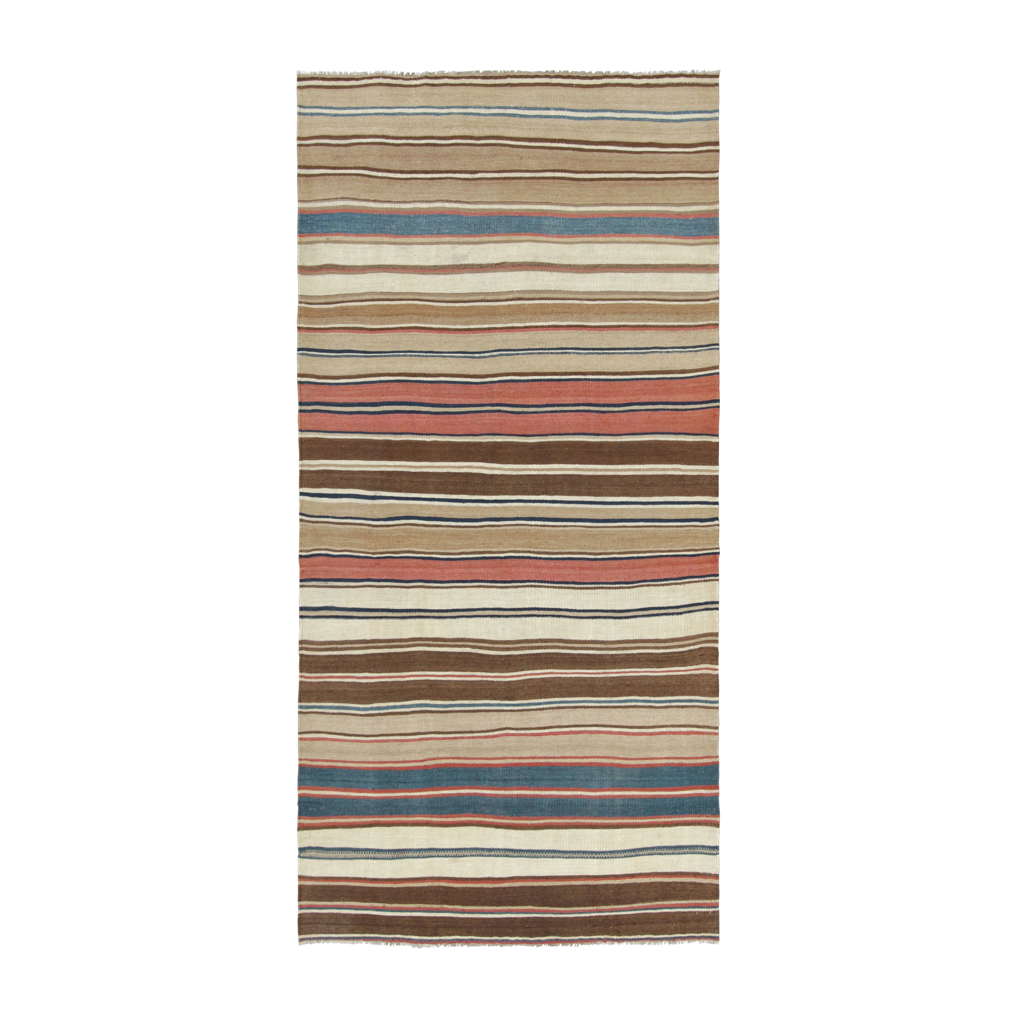 Vintage Shahsavan Persische Kilim Läufer mit polychromen Streifen - Rug 
Kilim