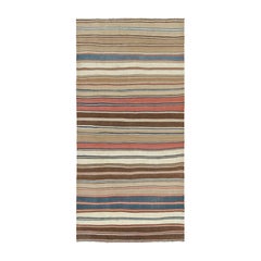 Vintage Shahsavan Persische Kilim Läufer mit polychromen Streifen - Rug 
Kilim