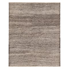 Vintage Shahsavan Kilim persiano, tappeto solido nei toni del bianco e del marrone - Rug & Kilim